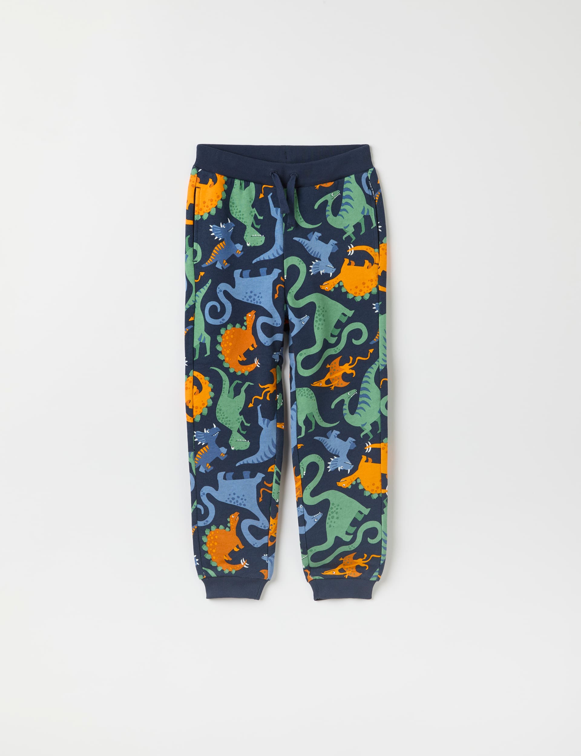 Polarn O. Pyret Boys Pure Cotton Dinosaur Joggers (1-7 Yrs) - 2-3 Y - Navy Mix, Navy Mix