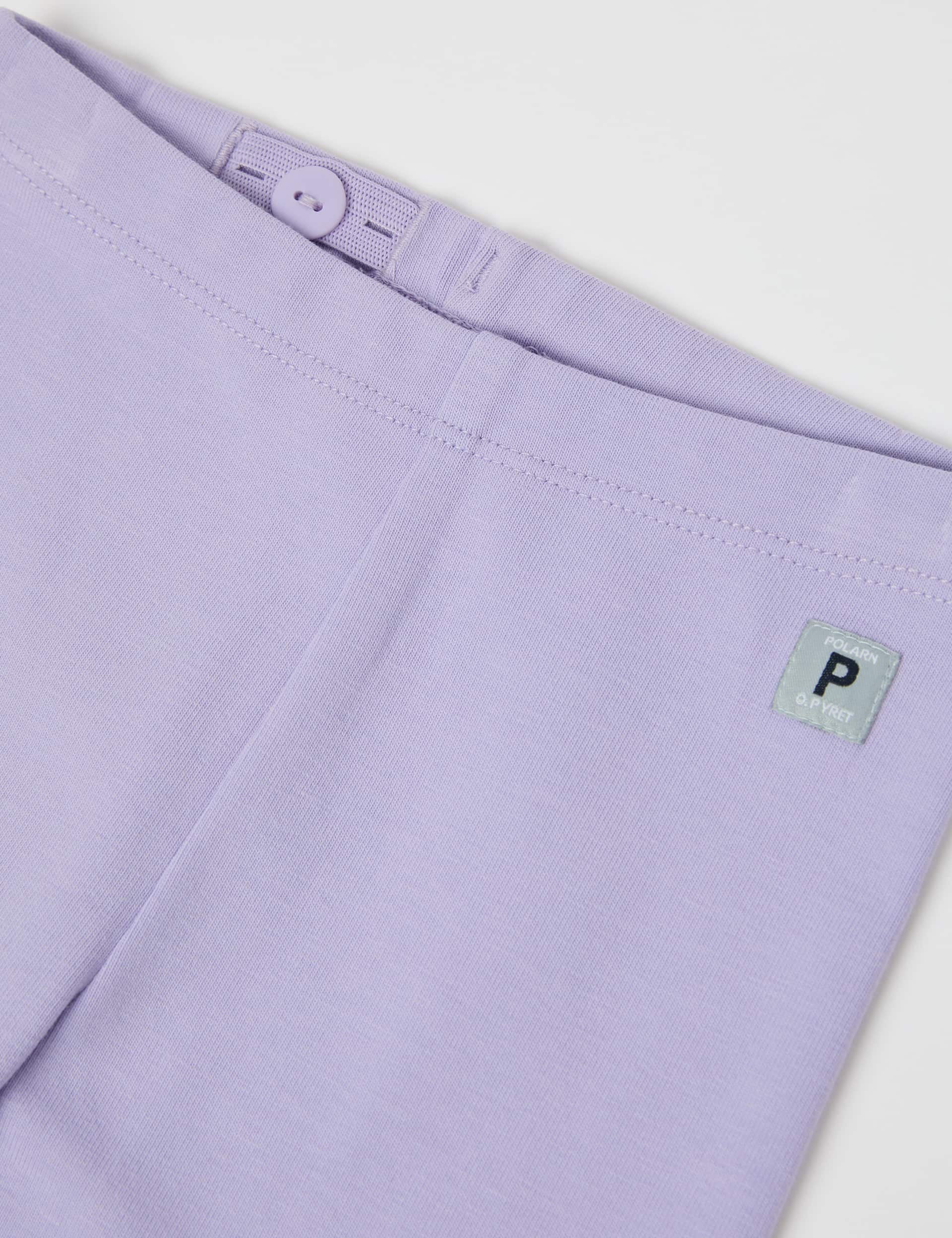 Polarn O. Pyret Girls Pure Cotton Plain Leggings (1-24 Mths) - 1-2 M - Lilac, Lilac