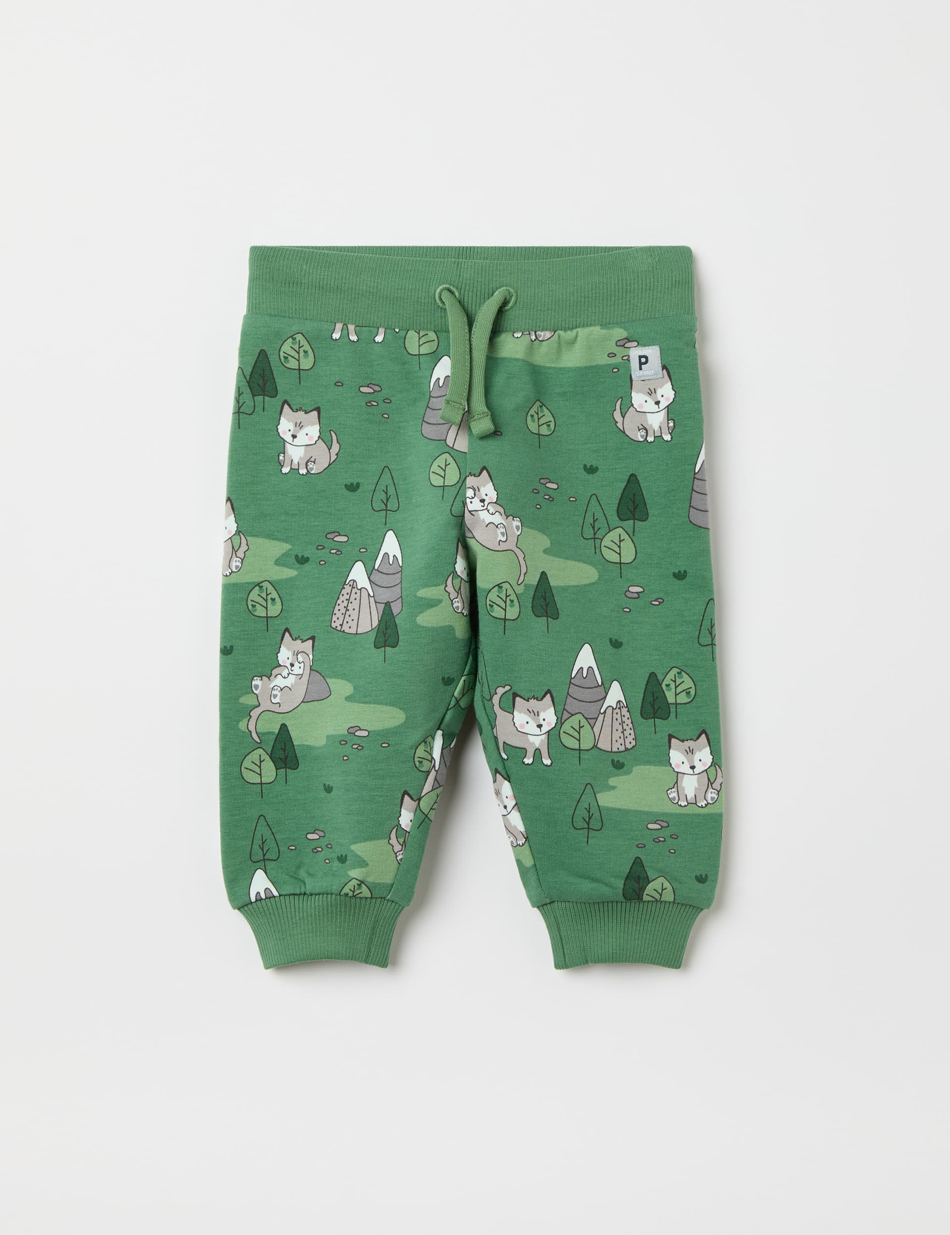 Polarn O. Pyret Cotton Rich Animal Joggers (1-24 Mths) - 1-2 M - Green Mix, Green Mix