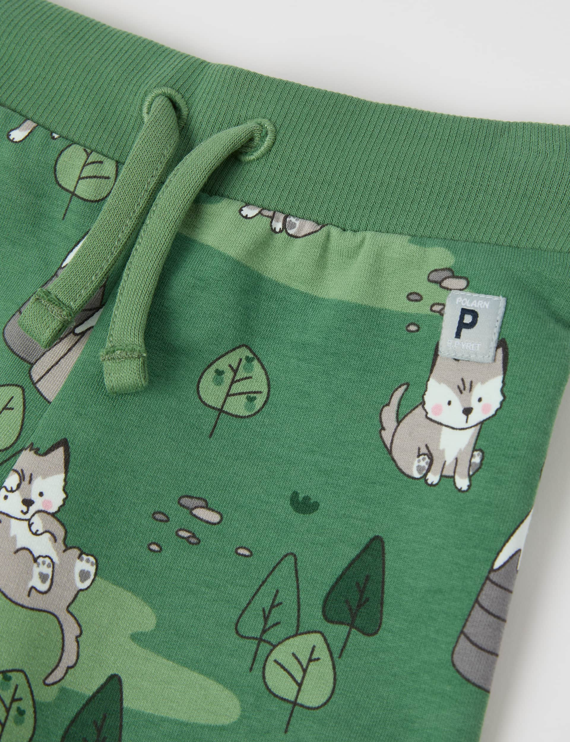 Polarn O. Pyret Cotton Rich Animal Joggers (1-24 Mths) - 1-2 M - Green Mix, Green Mix