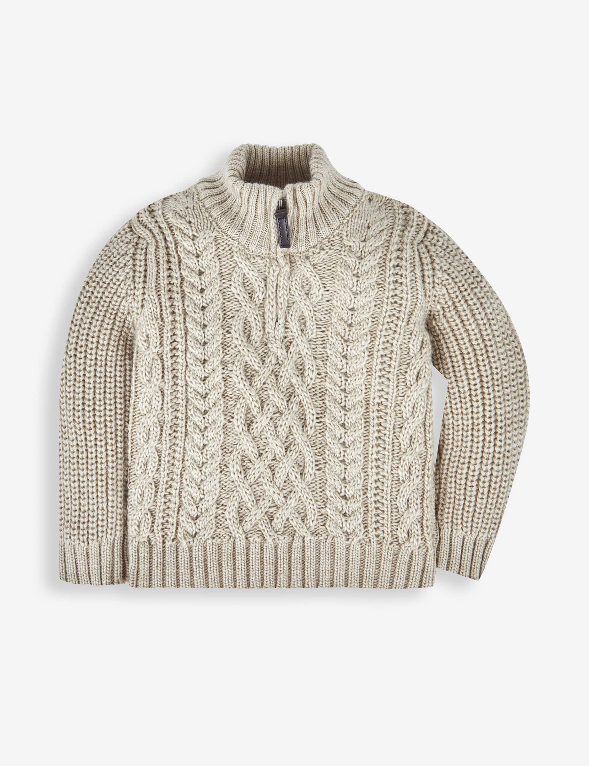 Jojo Maman Bebe Boys Knitted Half Zip Jumper (6 Mths