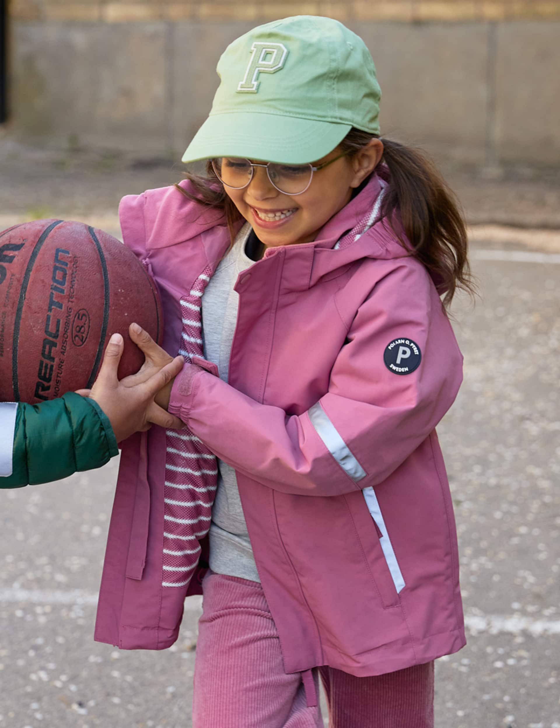 Polarn O. Pyret Girls Waterproof Lightweight Hooded Coat (9 Mths - 10 Yrs) - 6-7 Y - Pink, Pink