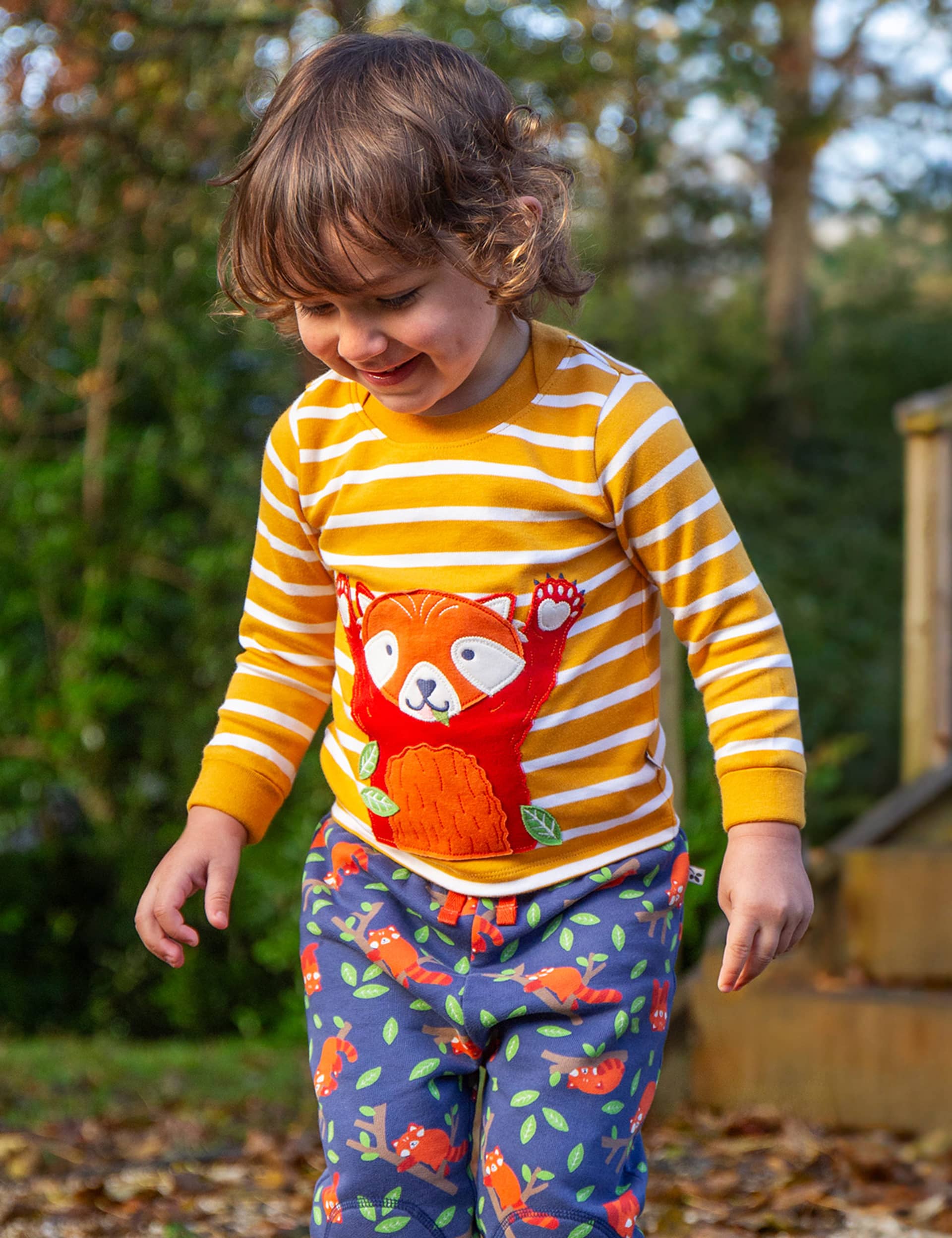 Frugi Boys Pure Cotton Striped Animal Top (0-8 Yrs)