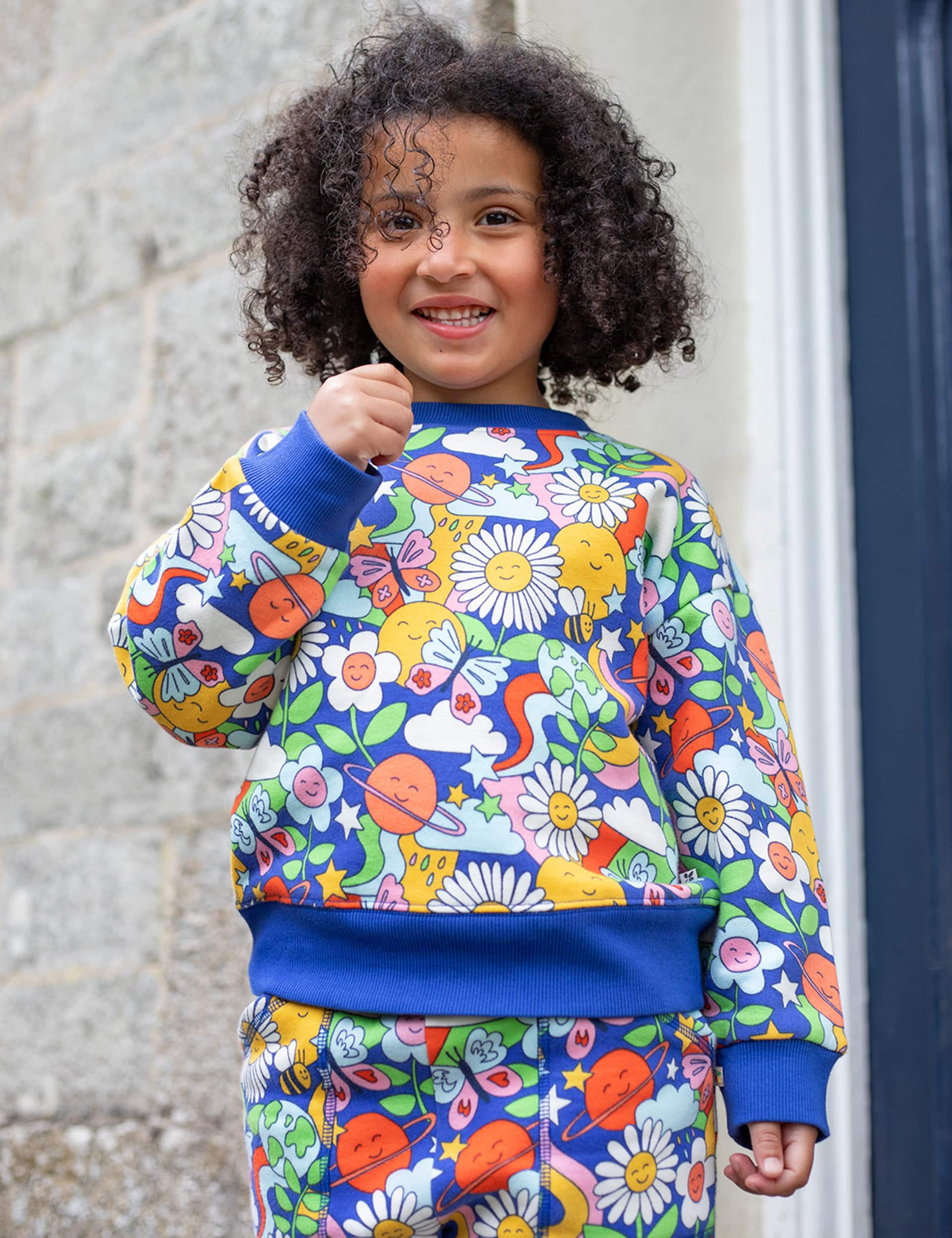 Frugi Girls Pure Cotton Printed Sweatshirt (2-10 Yrs) - 5-6 Y - Multi, Multi