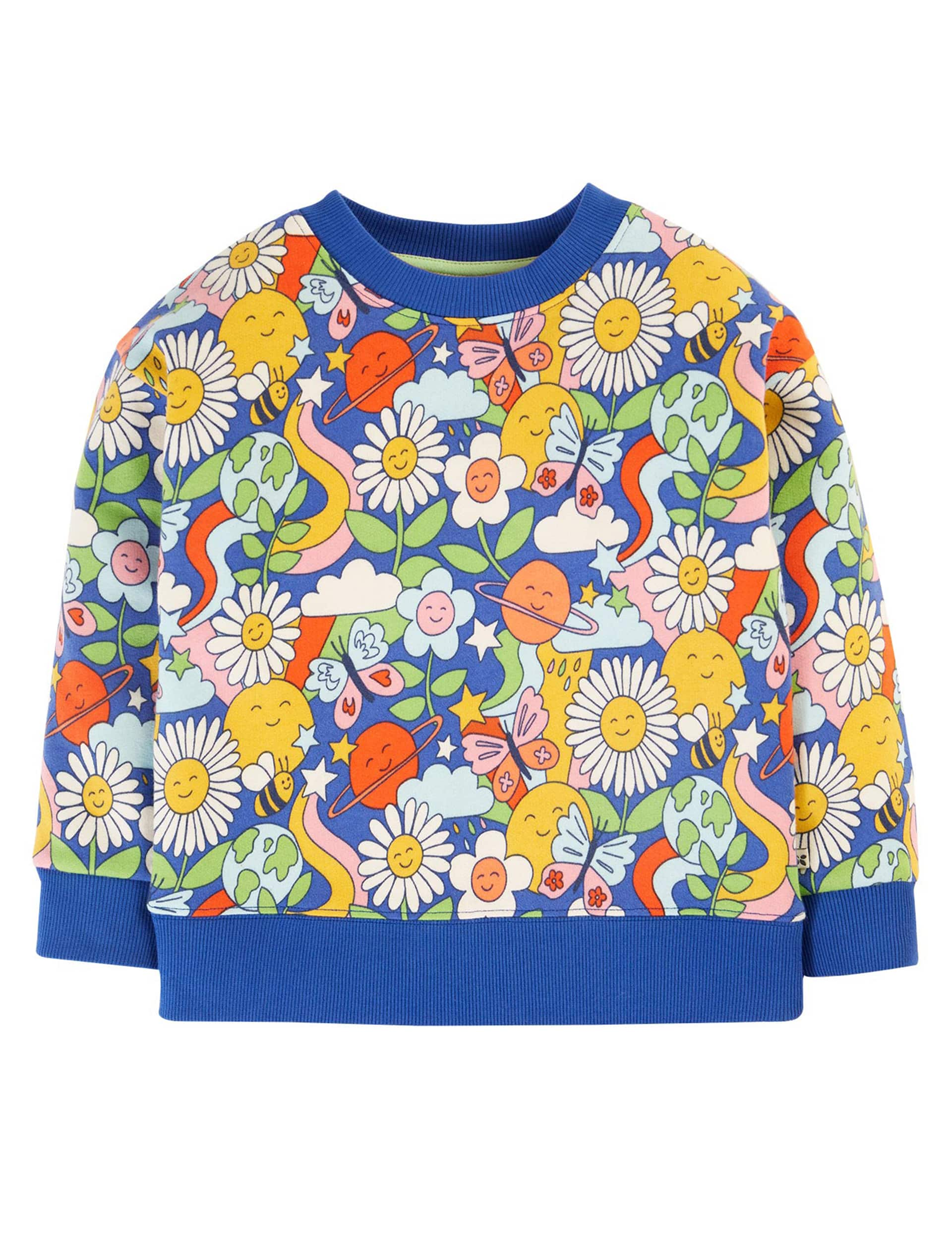 Frugi Girls Pure Cotton Printed Sweatshirt (2-10 Yrs) - 5-6 Y - Multi, Multi