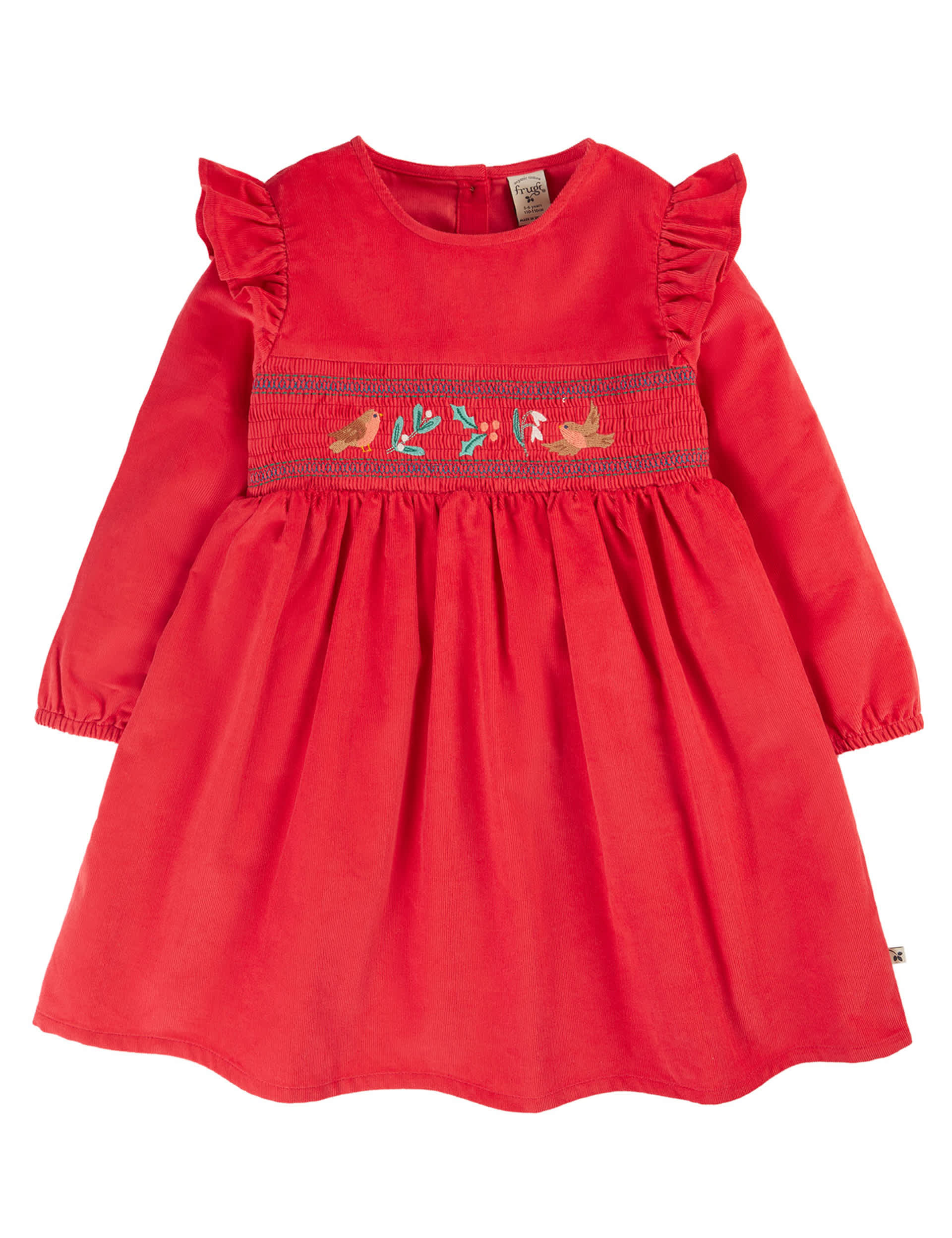 Frugi Girls Pure Cotton Embroidered Dress (2-10 Yrs)
