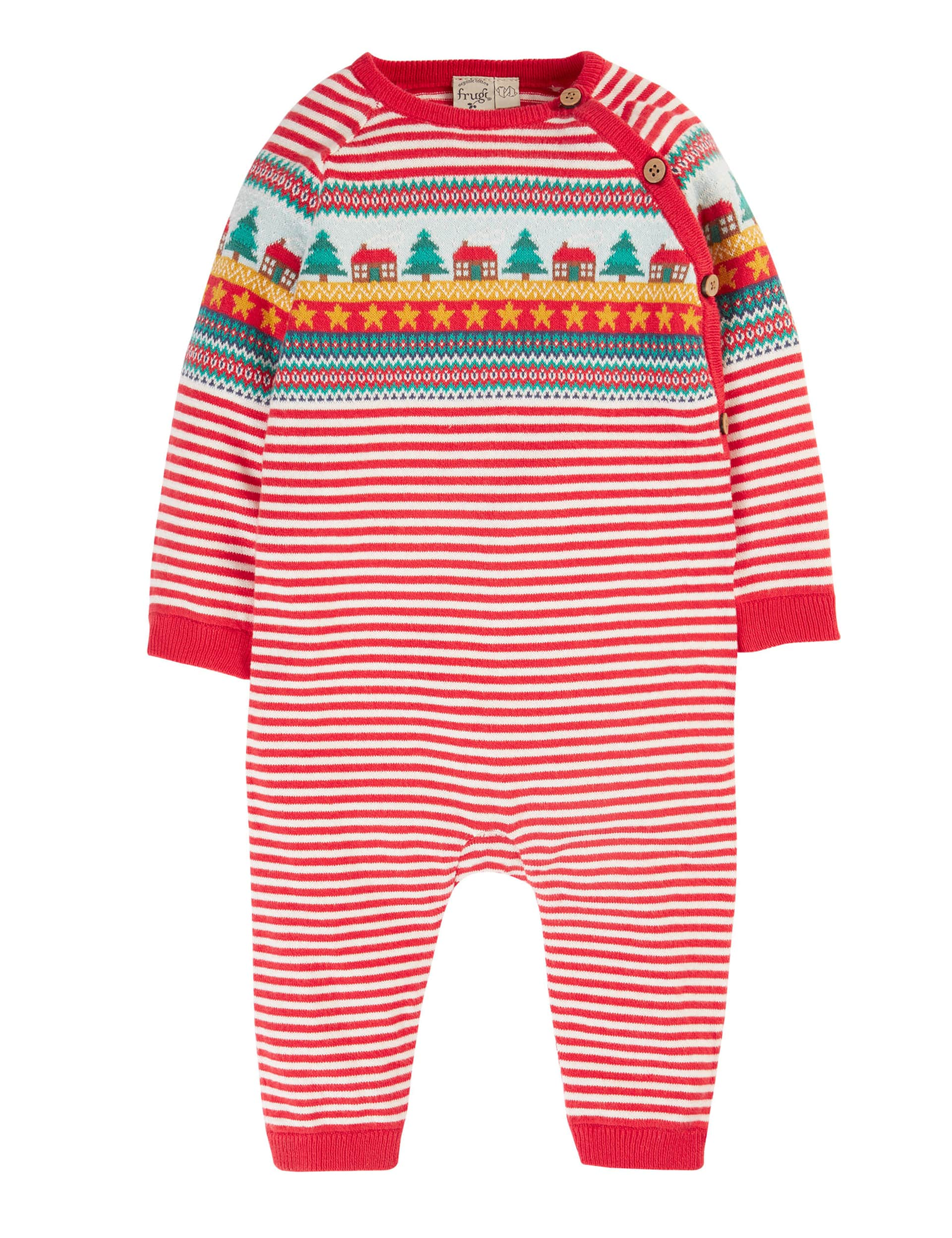 Frugi Pure Cotton Knitted Fair Isle Romper (0-24 Mths) - 0-3 M - Multi, Multi