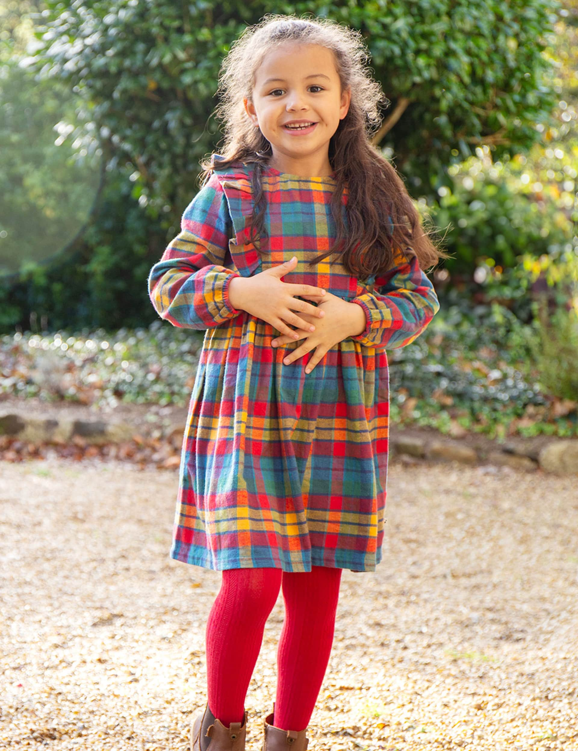 Frugi Girls Pure Cotton Checked Dress (2-10 Yrs) - 2-3 Y - Multi, Multi