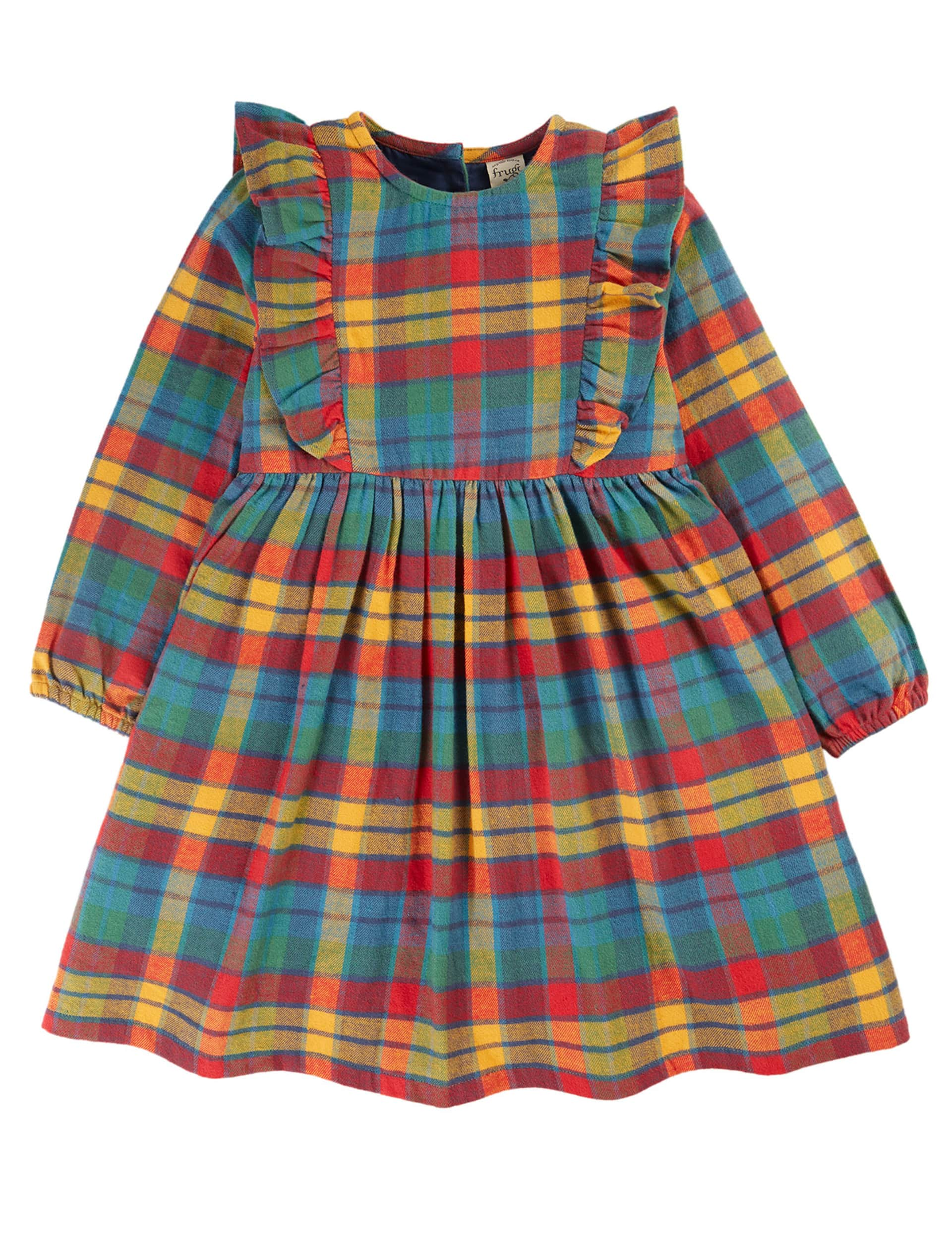 Frugi Girls Pure Cotton Checked Dress (2-10 Yrs) - 5-6 Y - Multi, Multi