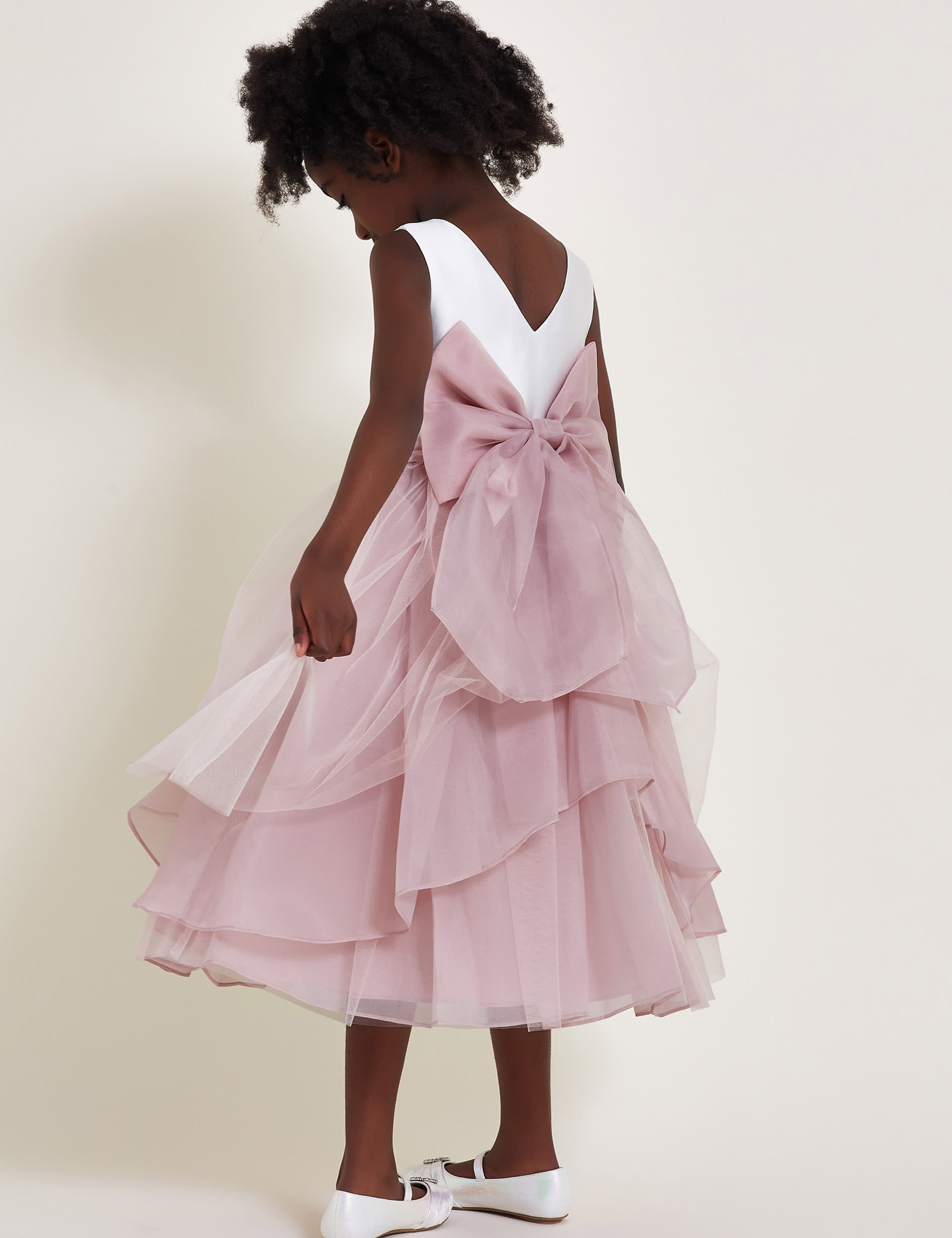 Monsoon Girls Organza Occasion Dress (3-13 Yrs) - 7y - Pink, Pink