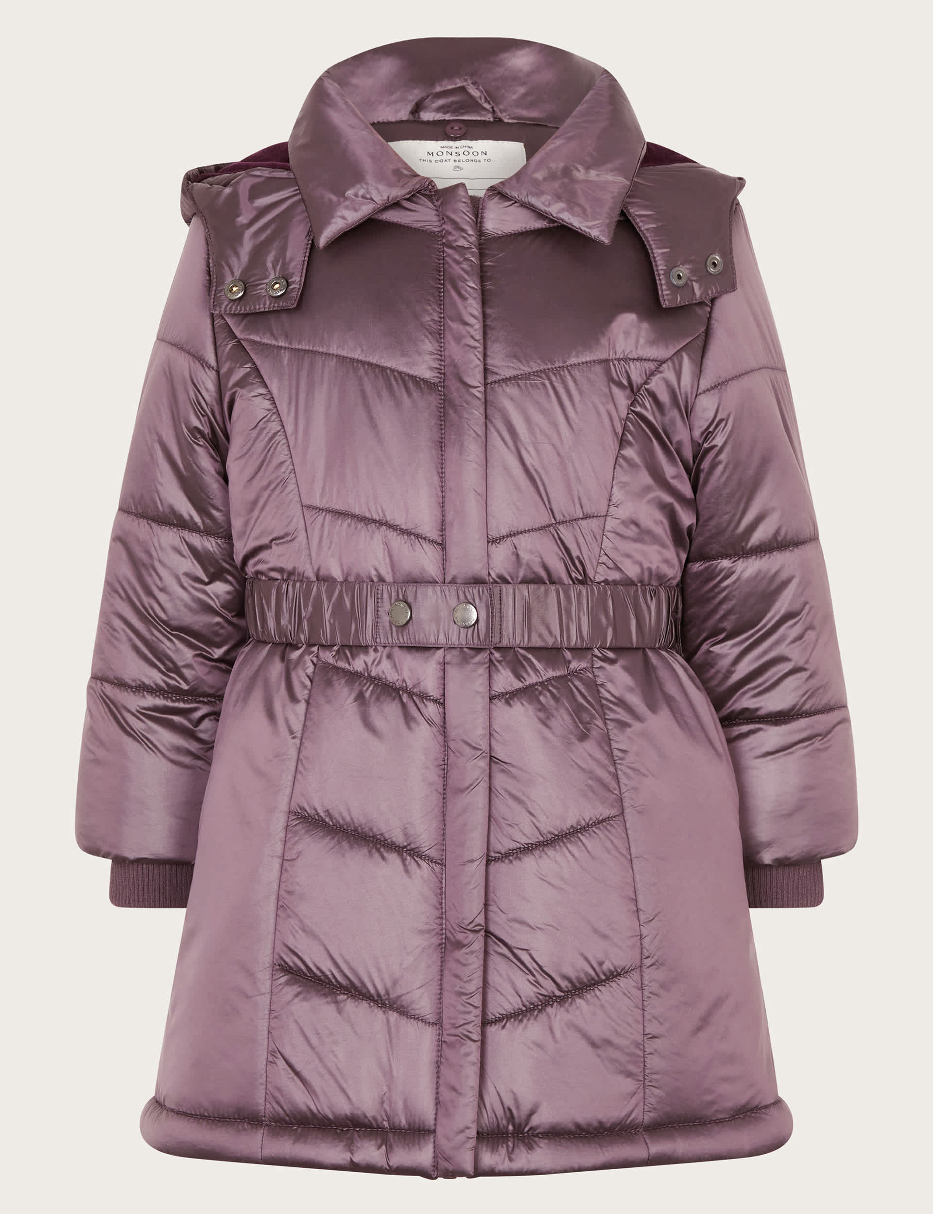 Monsoon Girls Quilted Coat (3-15 Yrs) - 9-10Y - Purple, Purple