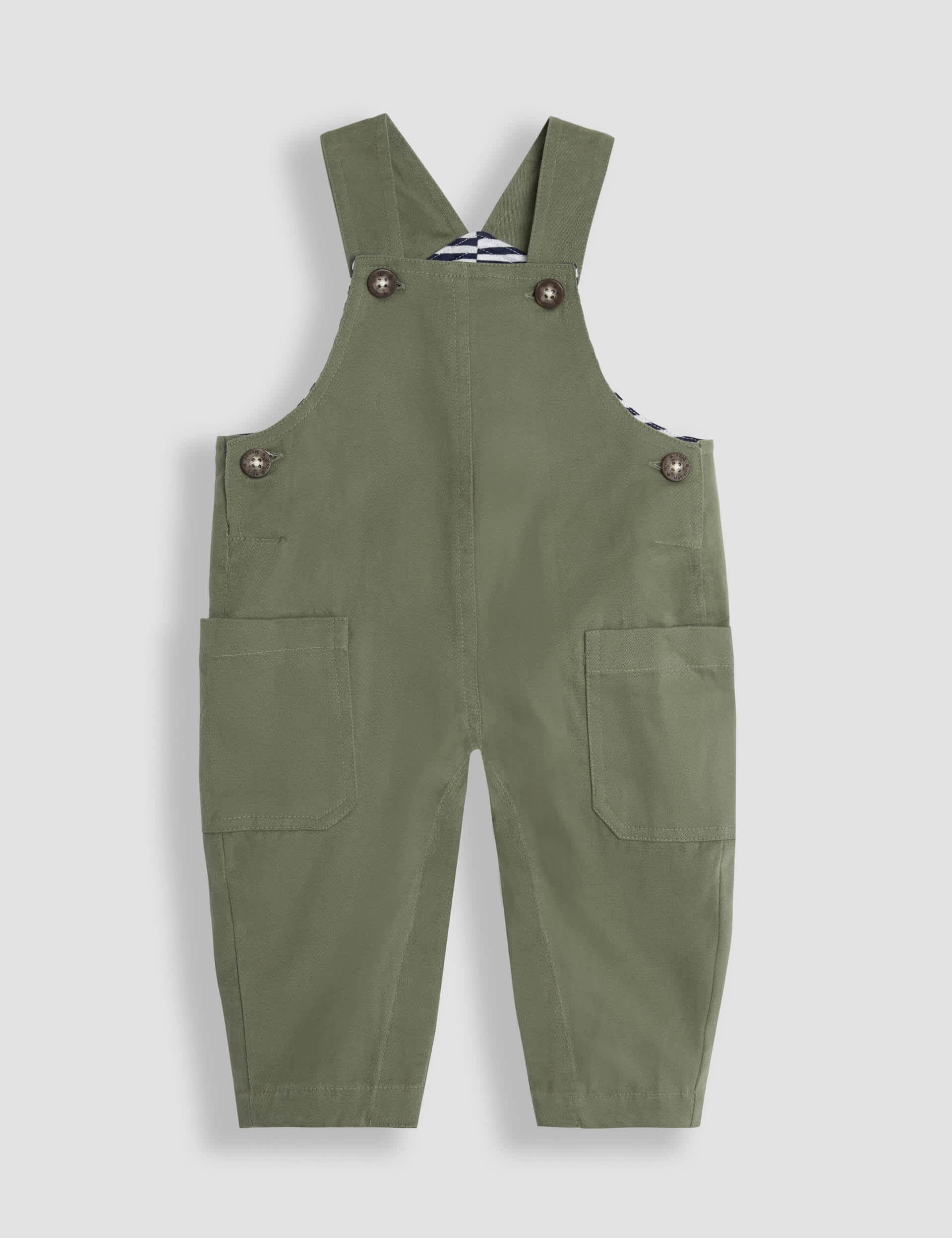 Jojo Maman Bb Boys Twill Side Pocket Dungarees & Top Set - 0-3 M - Khaki Mix, Khaki Mix