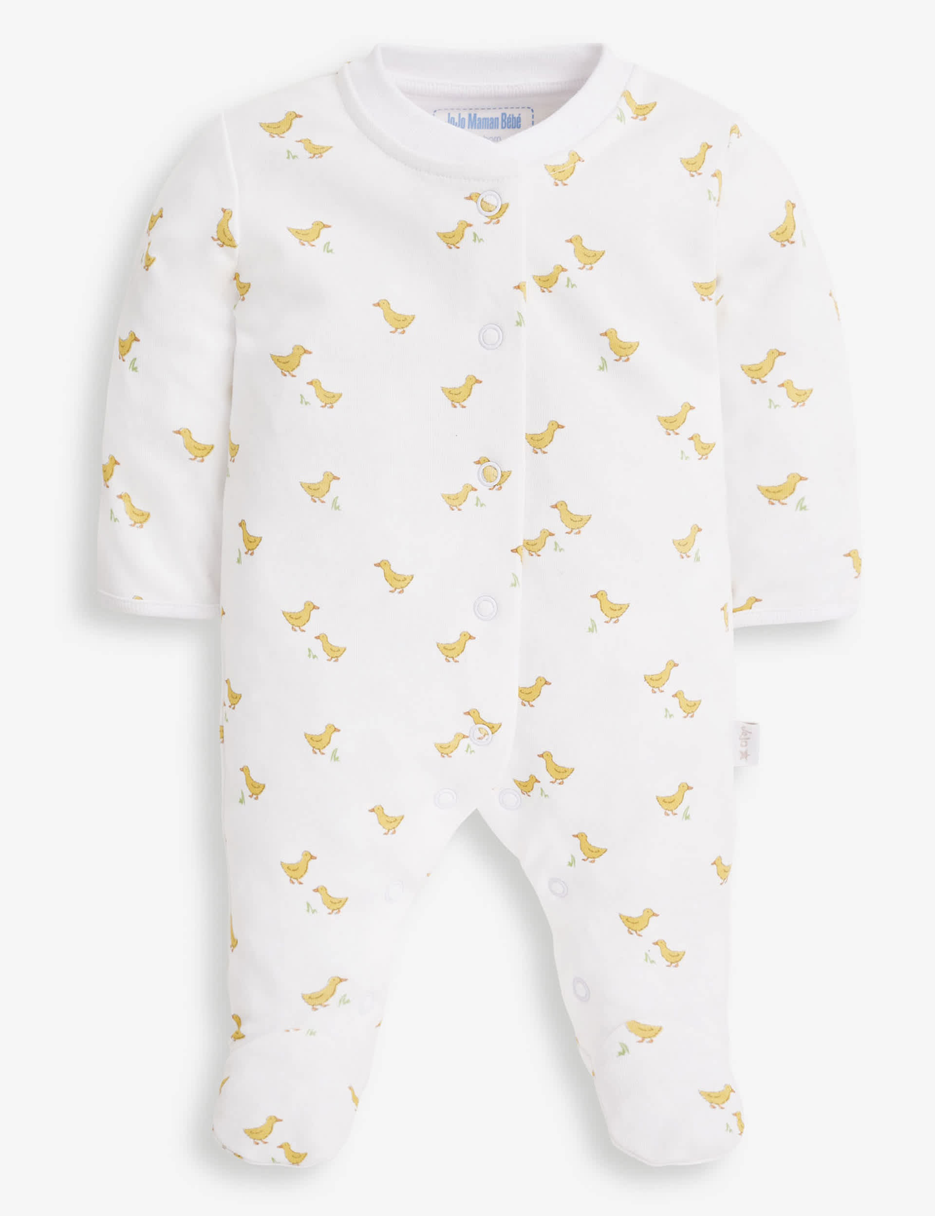 Jojo Maman Bb 2pc Pure Cotton Print Sleepsuit & Jacket - NB - Yellow Mix, Yellow Mix