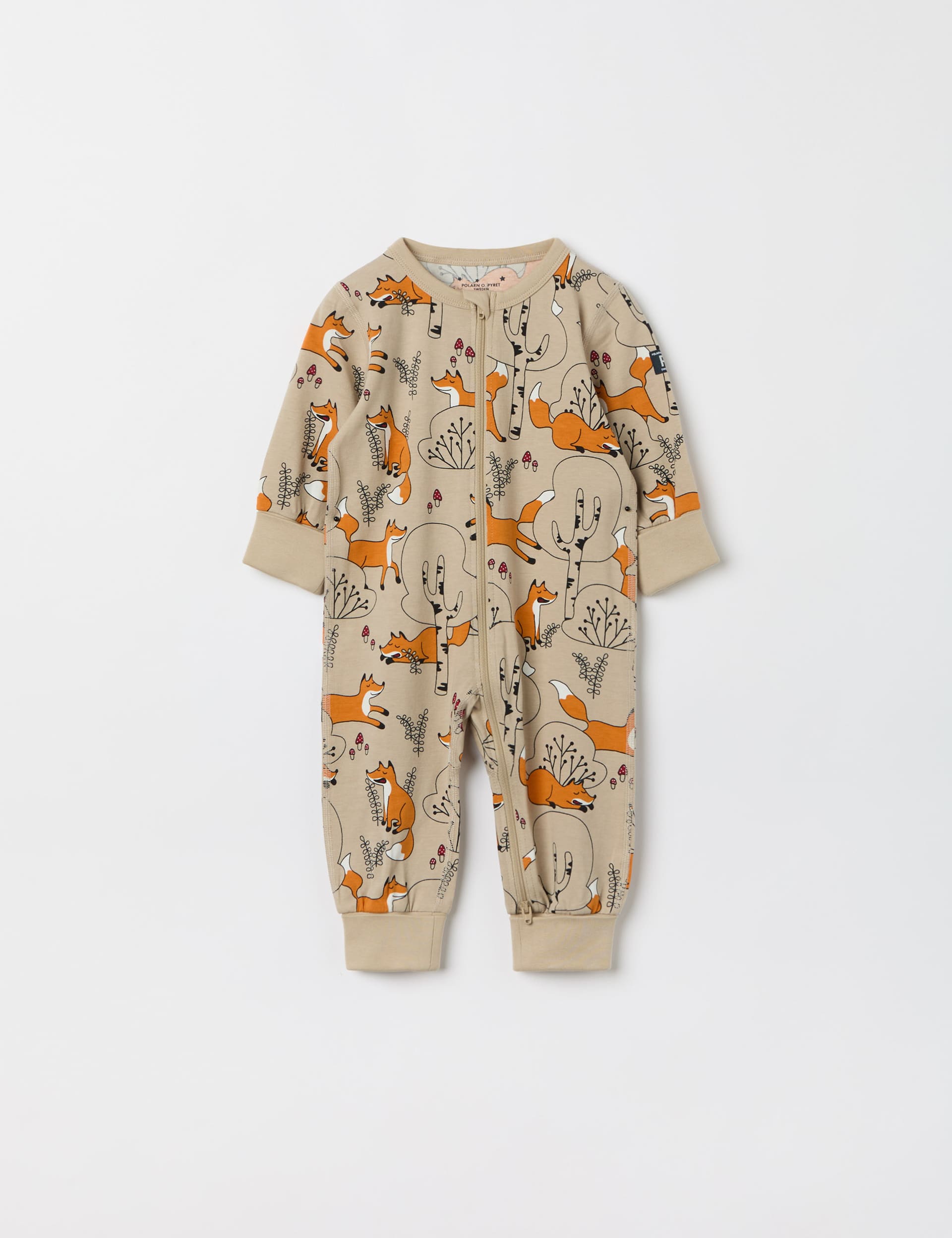 Polarn O. Pyret Cotton Rich fox Sleepsuit (0-4 Yrs) - 2-4Y - Beige Mix, Beige Mix