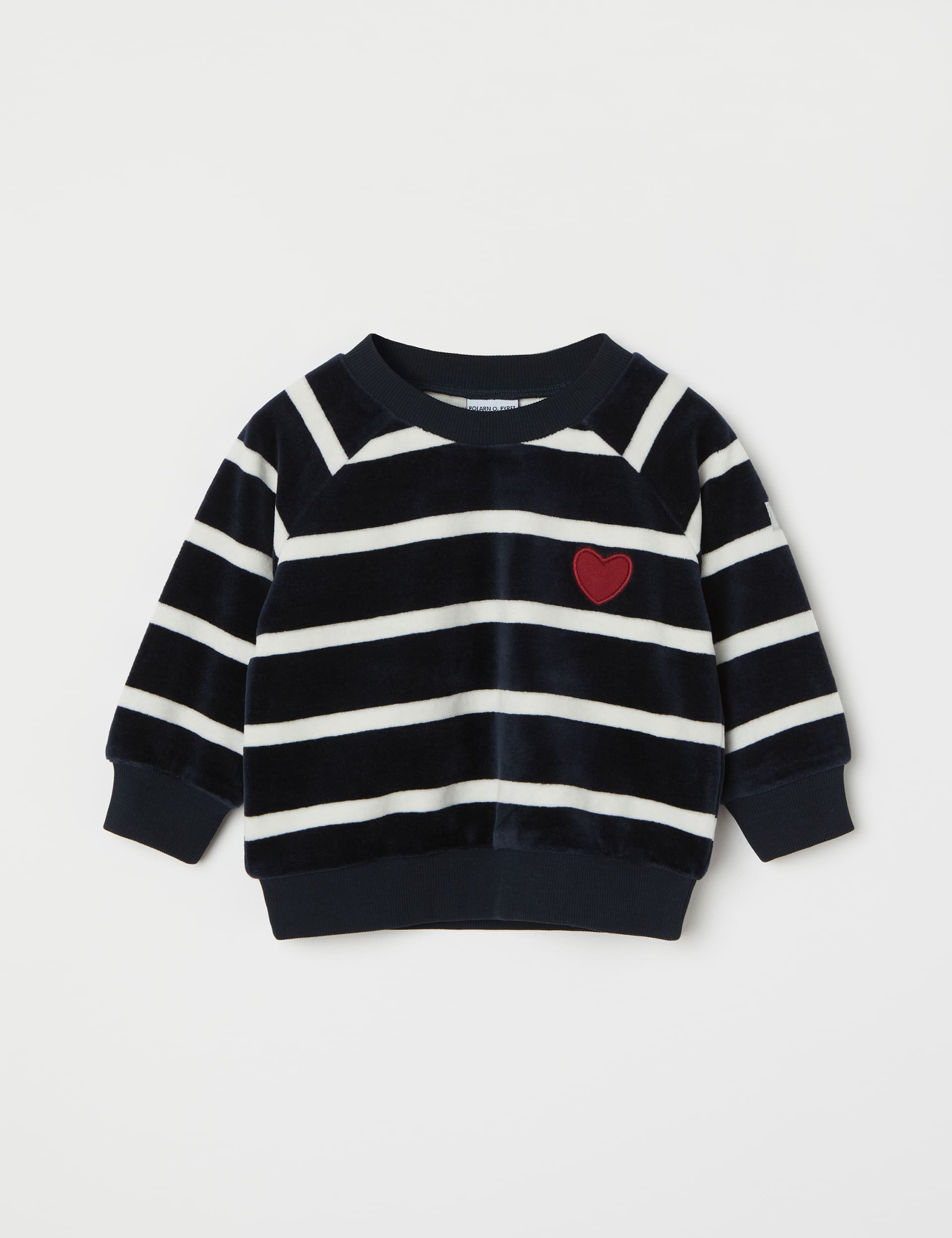 Polarn O. Pyret Velour Striped Jumper (1-12 Mths) - 4-6M - Navy Mix, Navy Mix