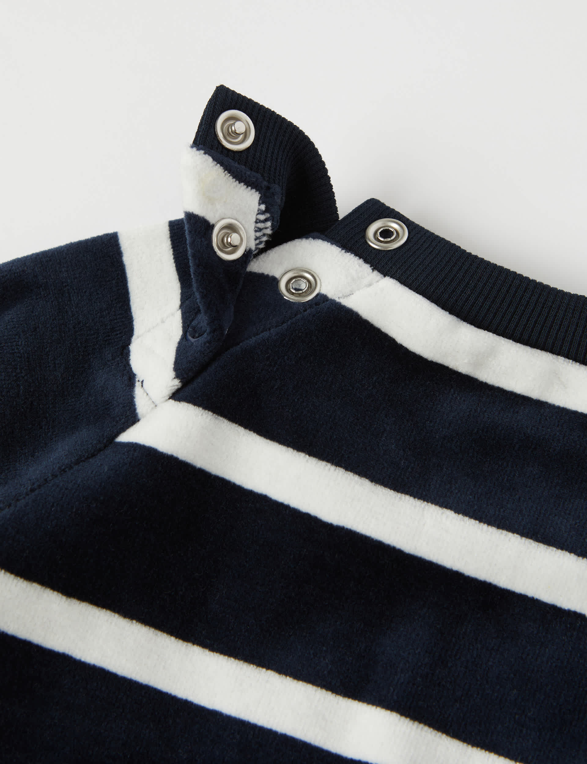 Polarn O. Pyret Velour Striped Jumper (1-12 Mths) - 1-2 M - Navy Mix, Navy Mix