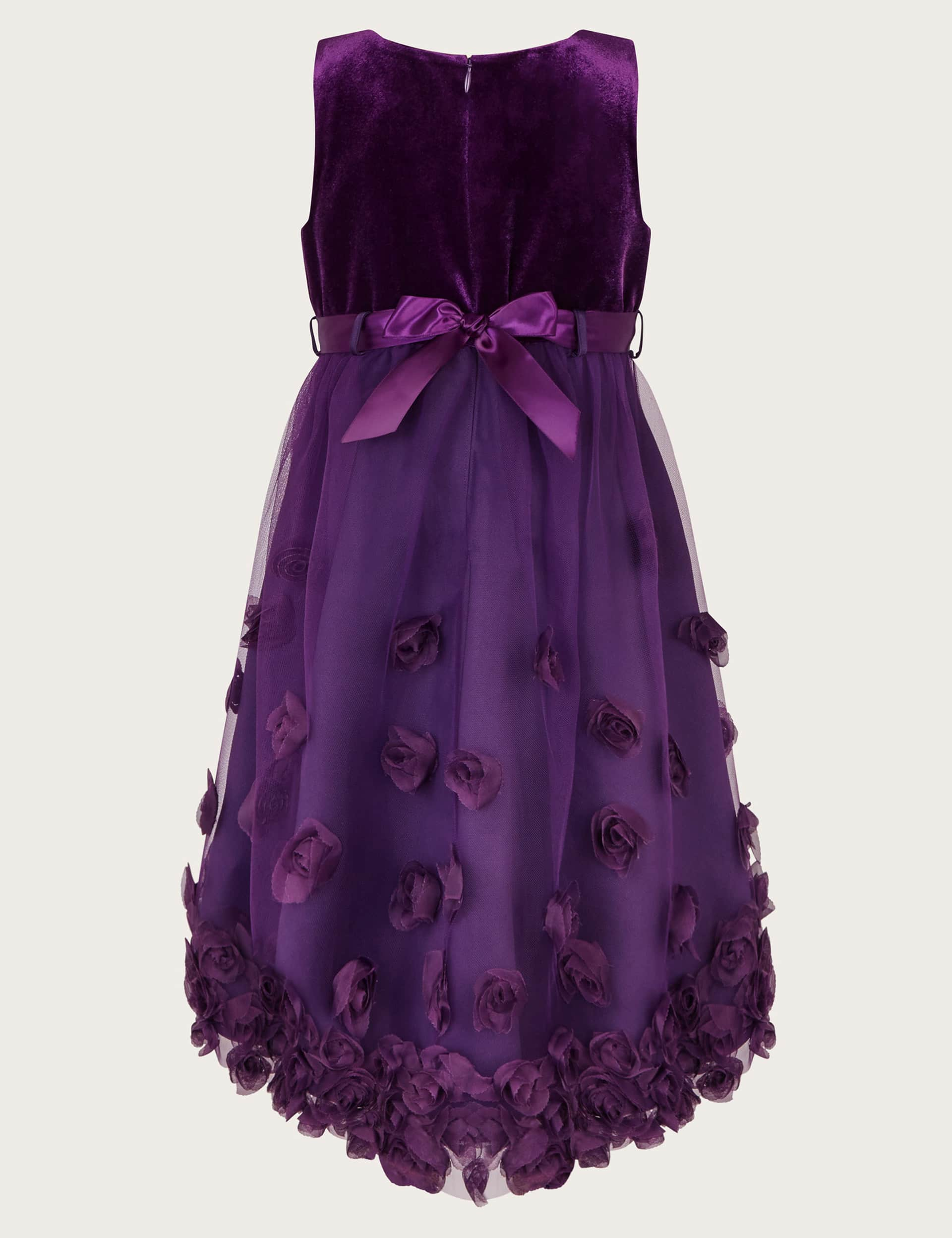 Monsoon Girls Flower Chiffon Dress (3-15 Yrs) - 7y - Purple, Purple