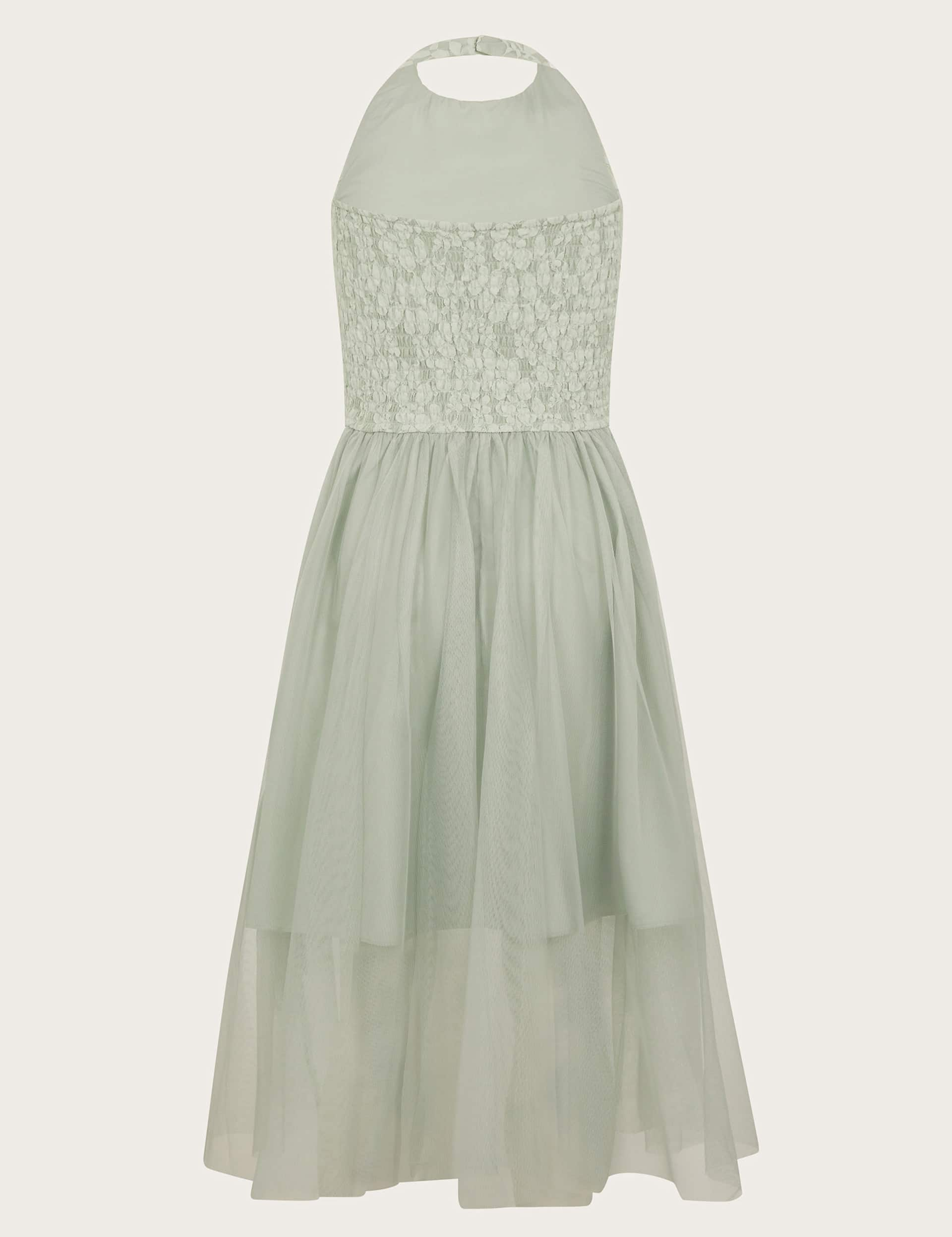 Monsoon Girls Halterneck Lace Prom Dress (8-15 Yrs) - 9y - Light Green, Light Green