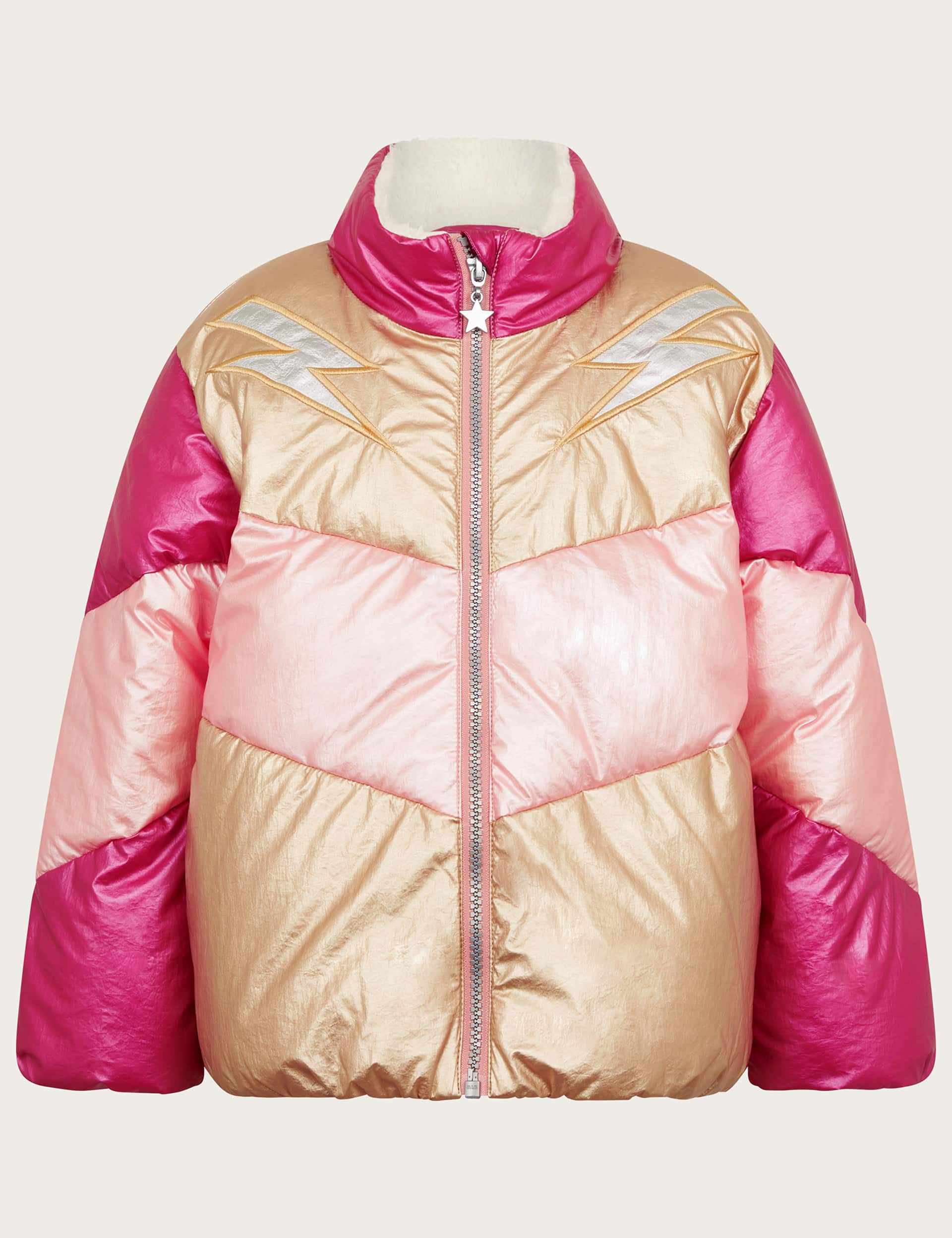 Monsoon Girls Metallic Jacket (3-13 Yrs) - 7-8 Y - Pink Mix, Pink Mix