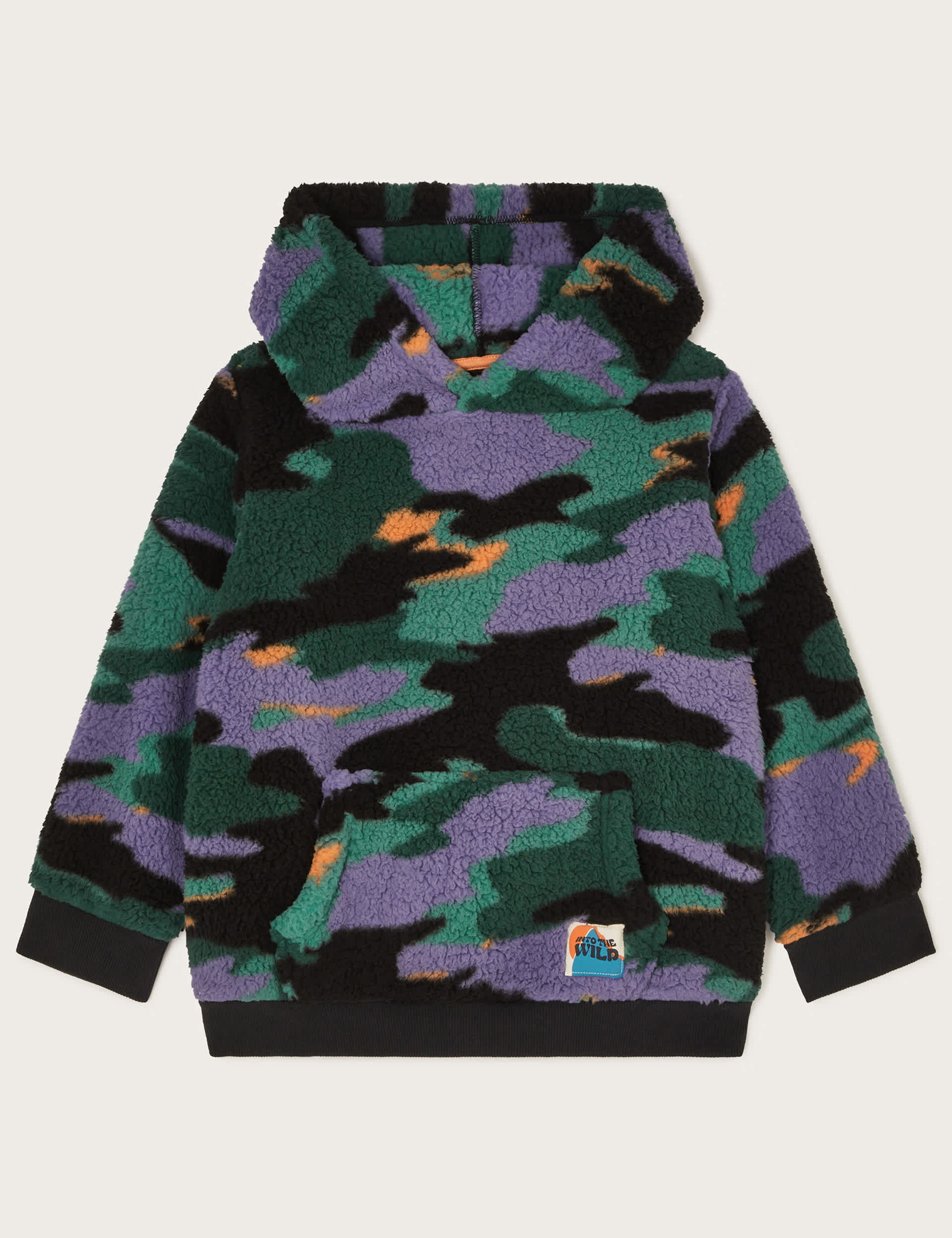 Monsoon Boys Camo Borg Fleece Hoodie - 12-13 - Multi, Multi