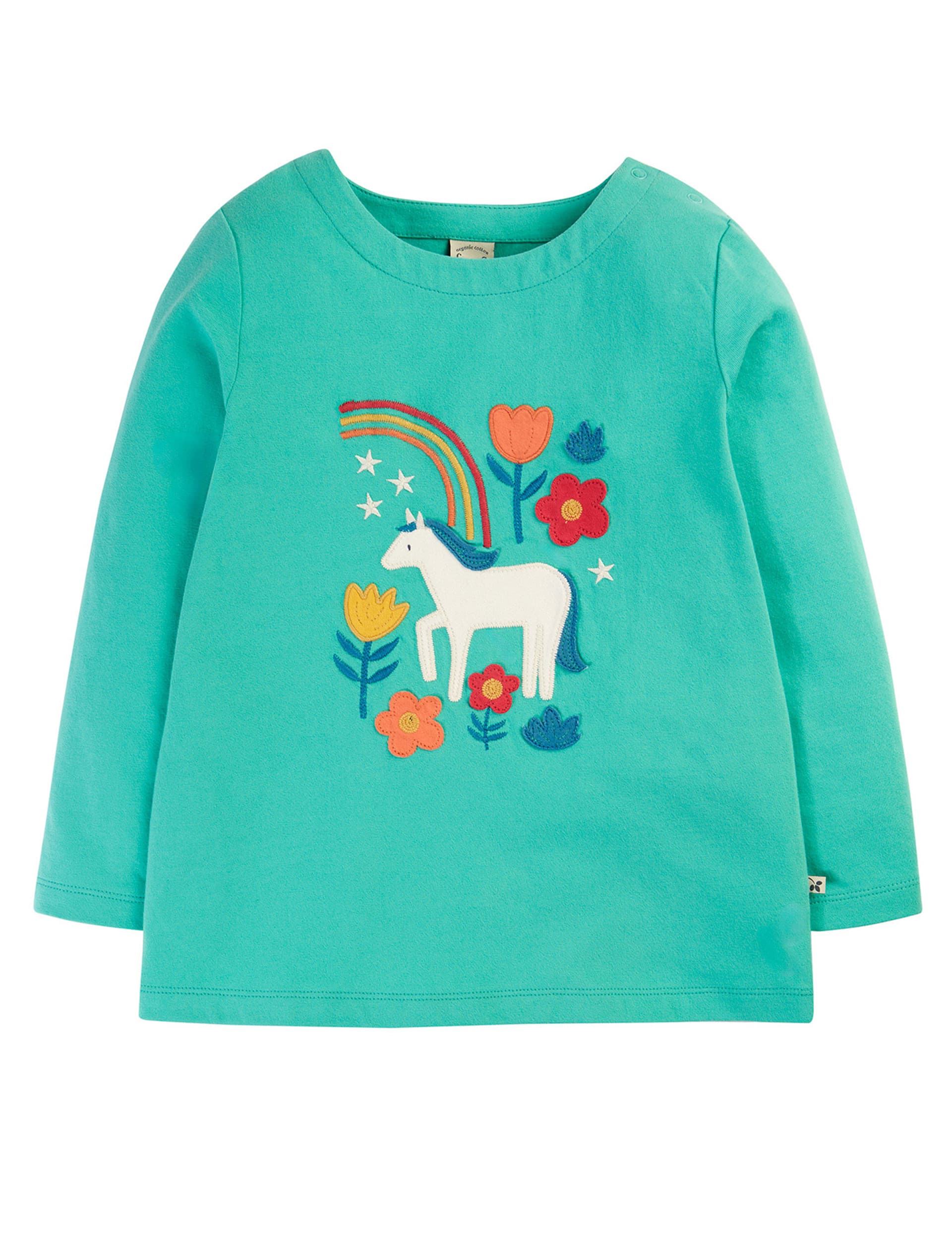 Frugi Girls Pure Cotton Horse & Floral Top (18 Mths-10 Yrs)