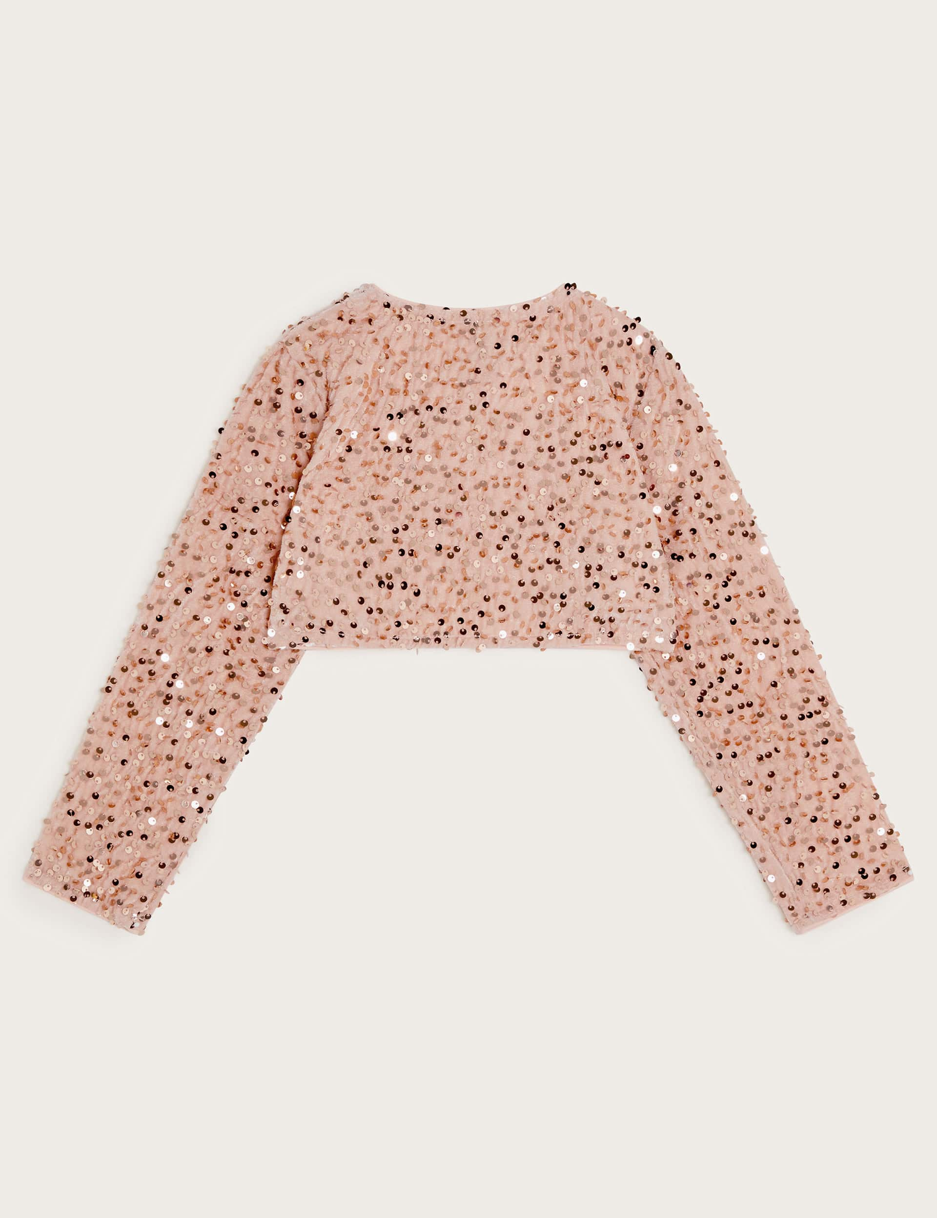 Monsoon Girls Sequin Cardigan (3-13 Yrs) - 9-10Y - Pink, Pink