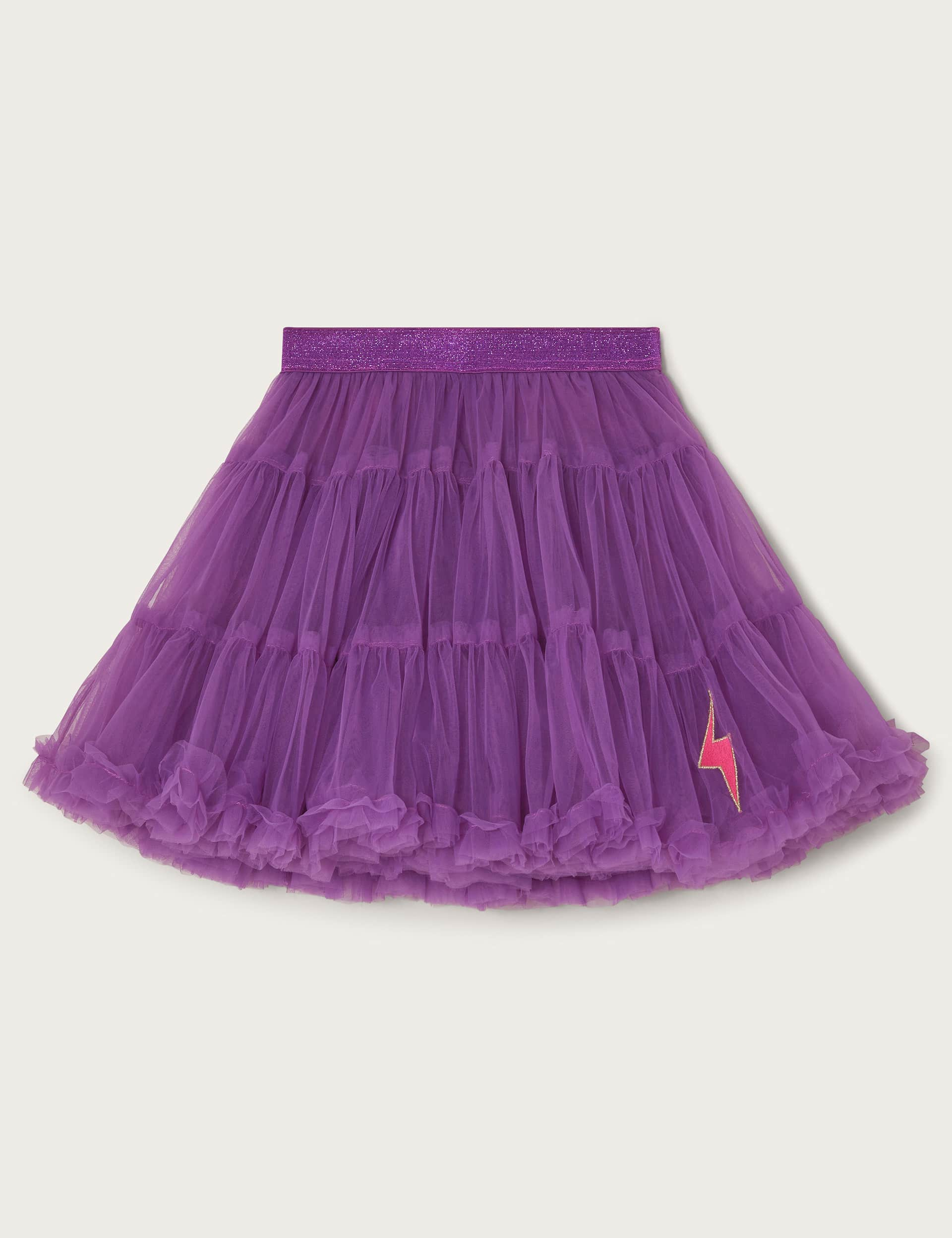 Monsoon Girls Layered Tulle Skirt (3-12 Yrs) - 7-8 Y - Purple, Purple