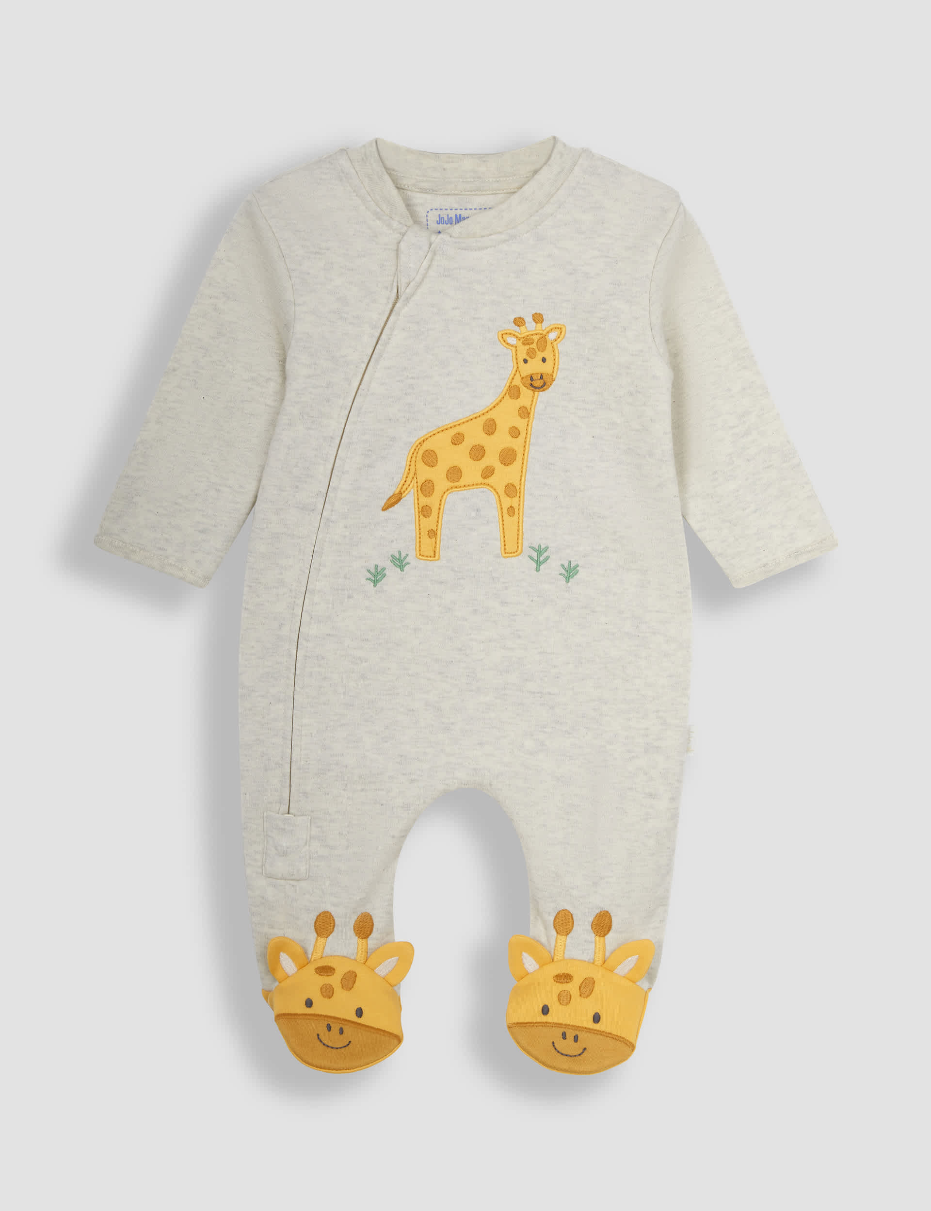 Jojo Maman Bb Pure Cotton Giraffe Sleepsuit (0-18 Mths) - 0-3 M - Multi, Multi