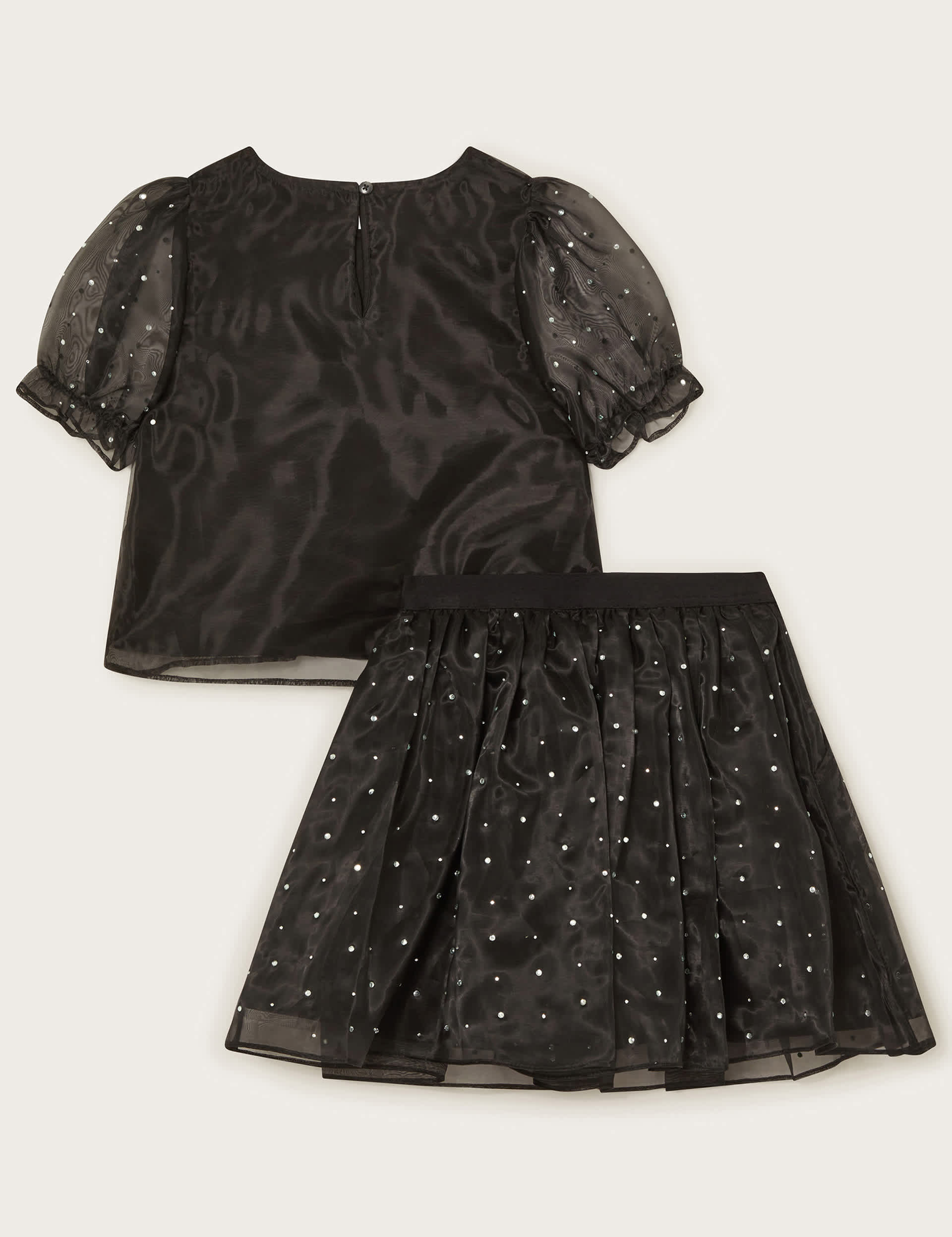 Monsoon Girls 2pc Sparkly Top & Bottom Outfit (3-13 Yrs) - 11y - Black, Black