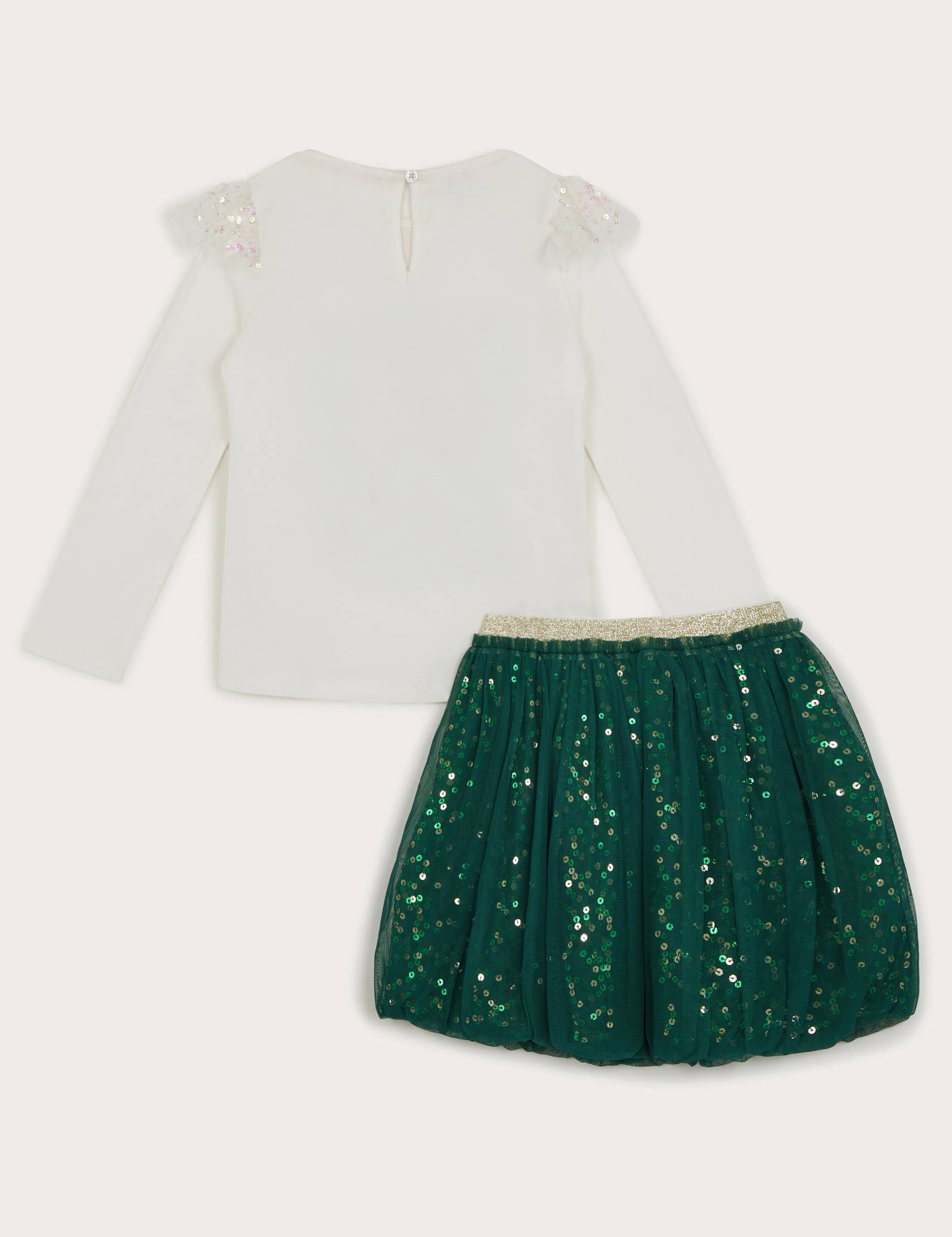 Monsoon Girls 2pc Sequin Embroidery Party Outfit (3-13 Yrs) - 12-13 - Green Mix, Green Mix