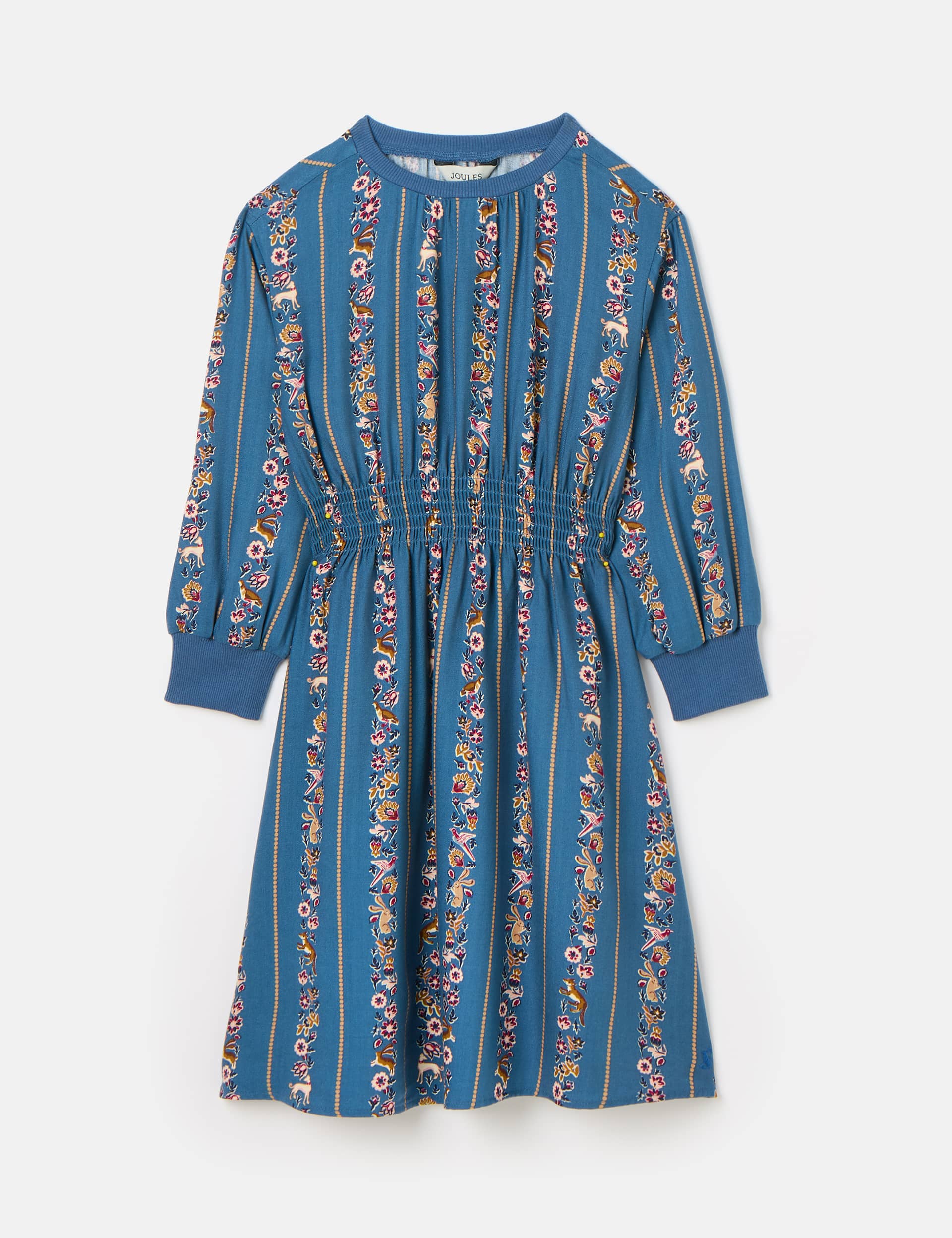 Joules Girls Printed Dress (2-12 Yrs) - 7-8Y - Blue Mix, Blue Mix