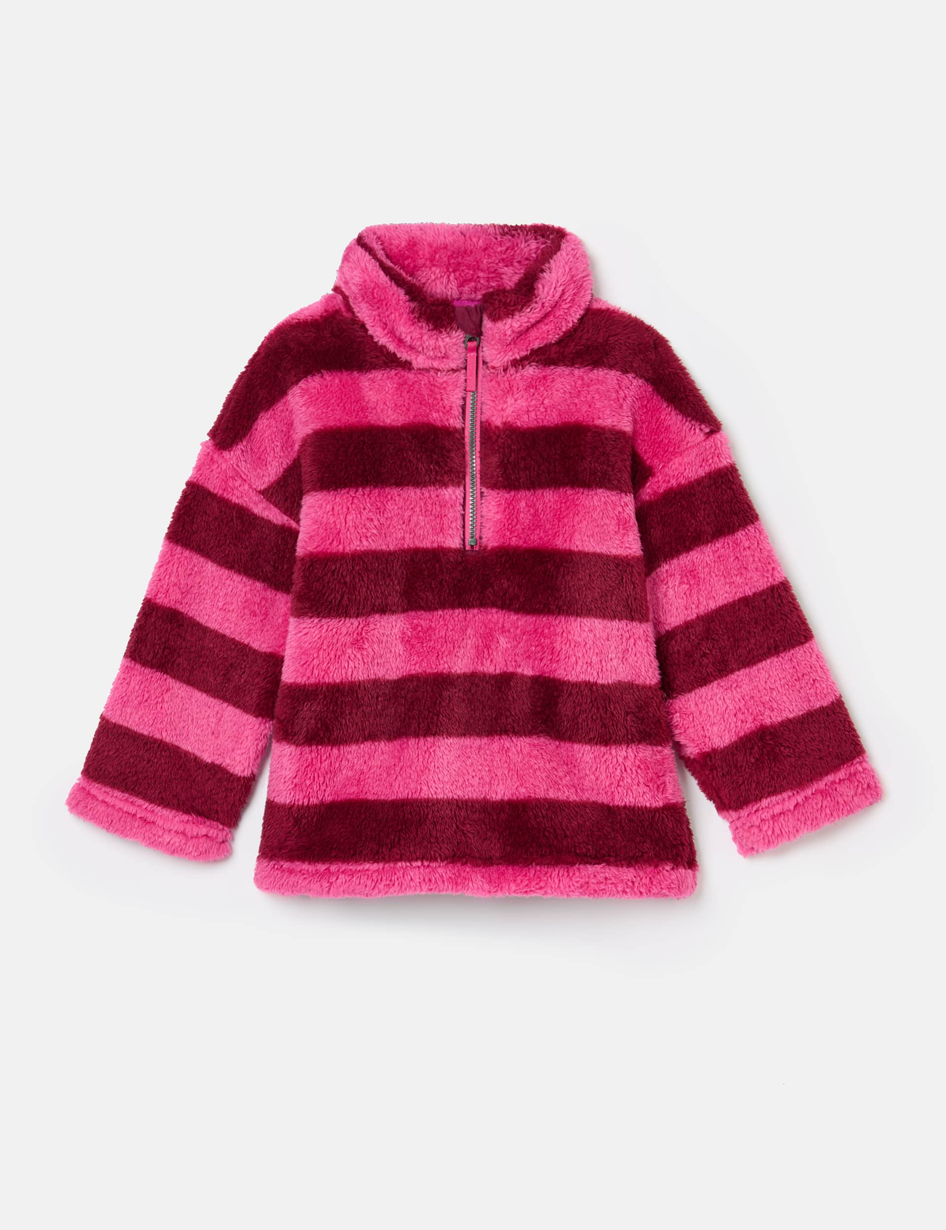 Joules Girls Fleece Striped Half Zip Jacket (2-12 Yrs) - 4 - Pink Mix, Pink Mix