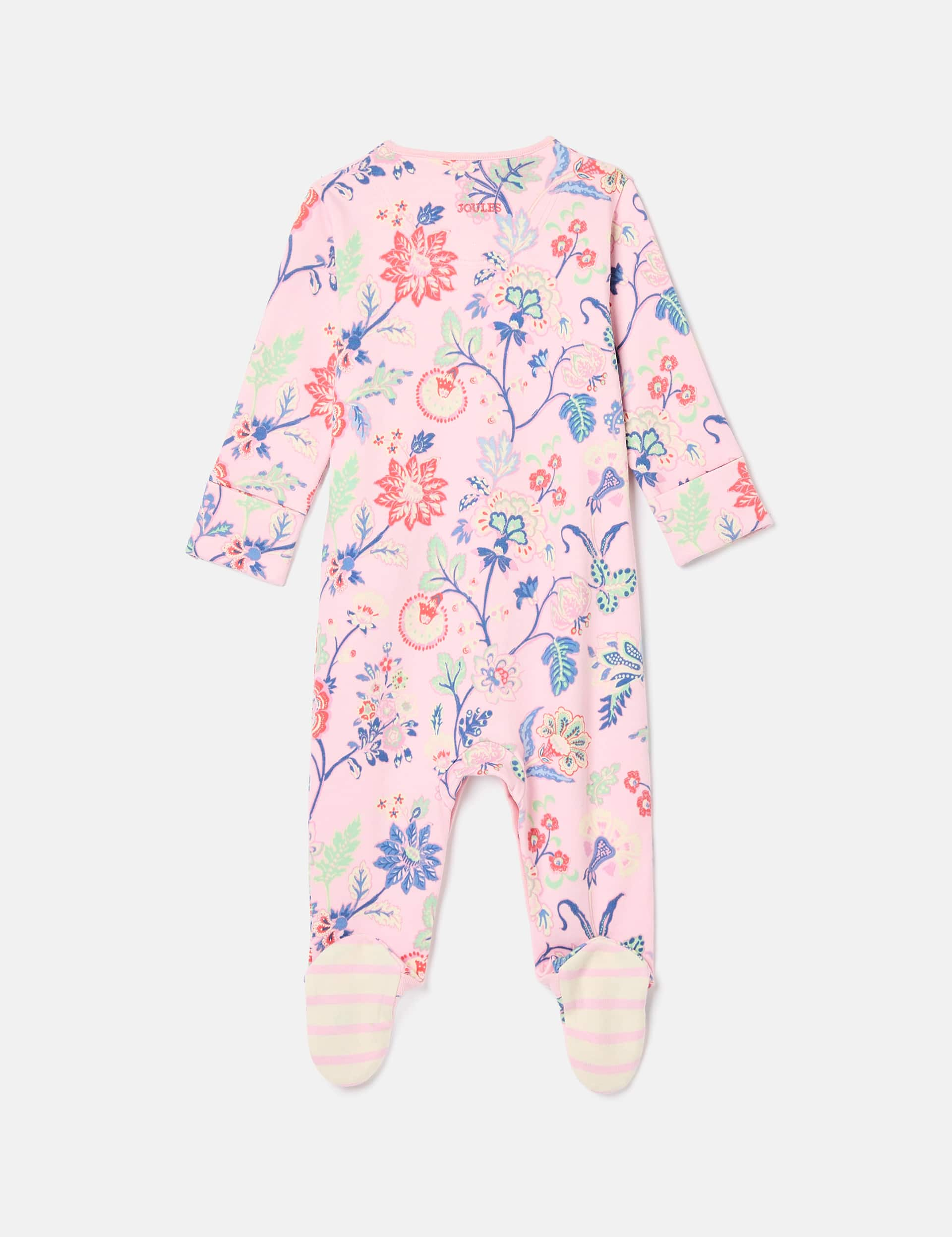 Joules Girls Pure Cotton Floral Sleepsuit (0-18 Mths) - 9-12M - Pink Mix, Pink Mix