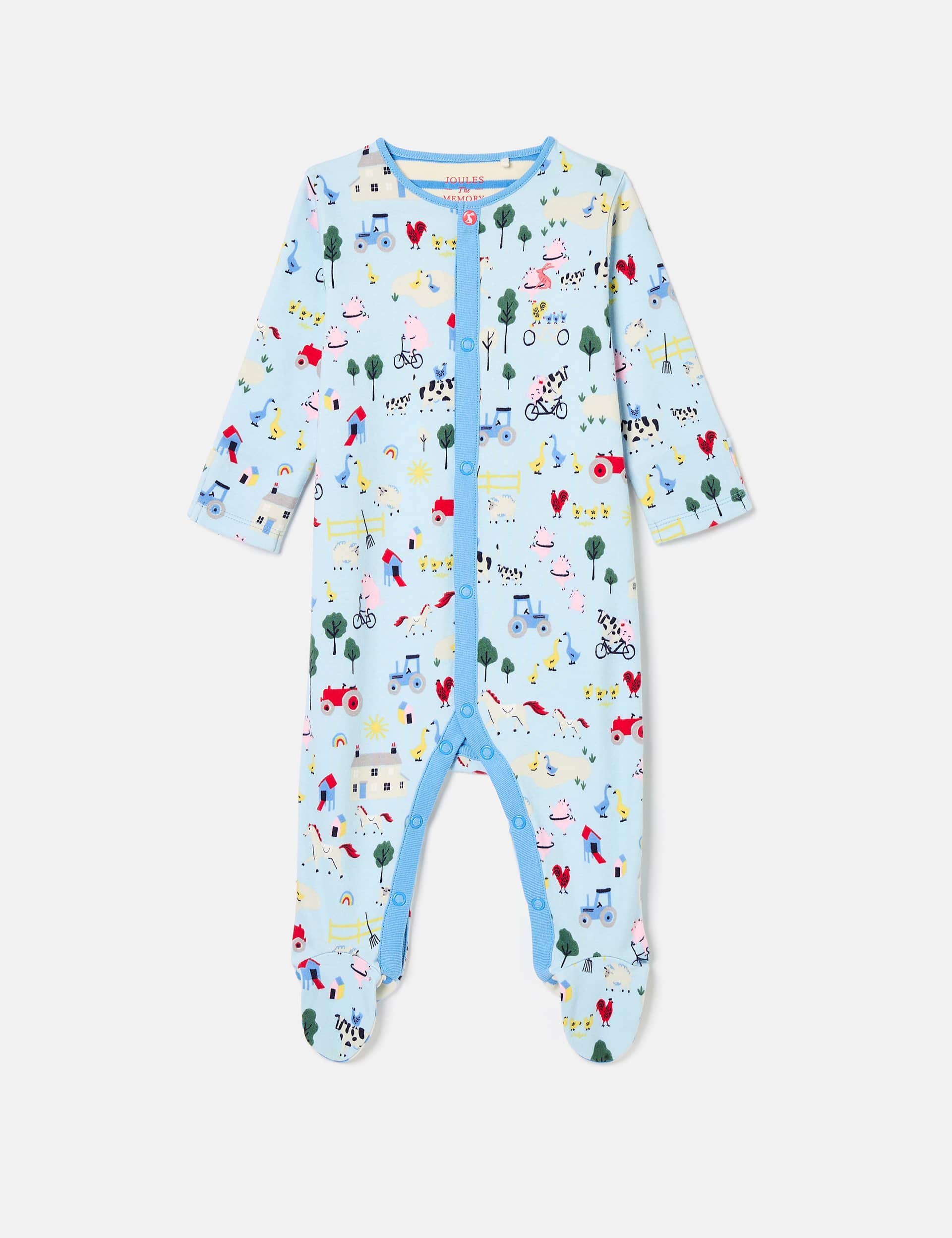 Joules Boys Pure Cotton Printed Sleepsuit (0-18 Mths) - NB - Blue Mix, Blue Mix