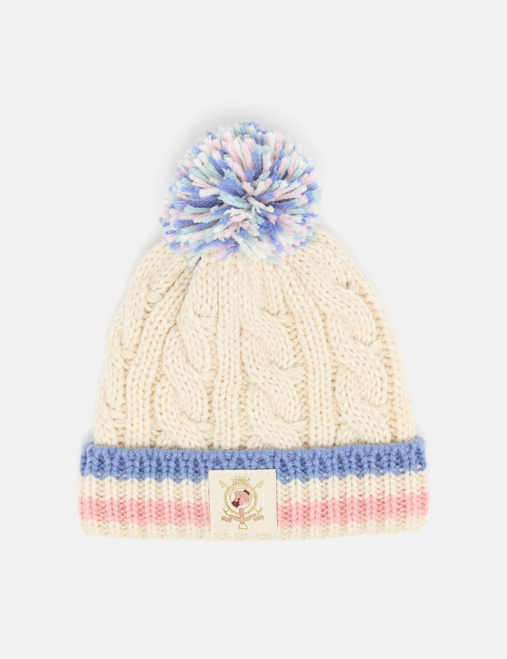 Joules Kids Patterned Winter Hat (3-6 Yrs) - 3-7 - Cream Mix, Cream Mix