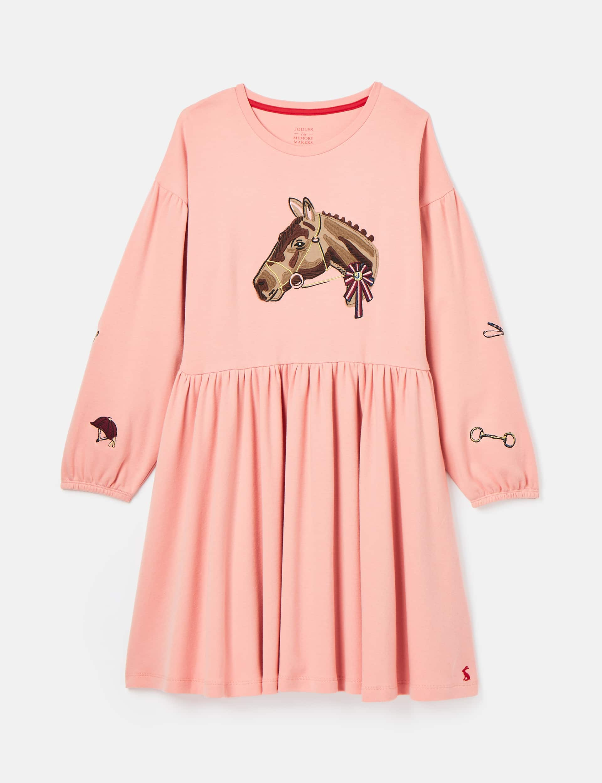 Joules Girls Pure Cotton Horse Dress (2-11 Yrs) - 4 - Pink Mix, Pink Mix