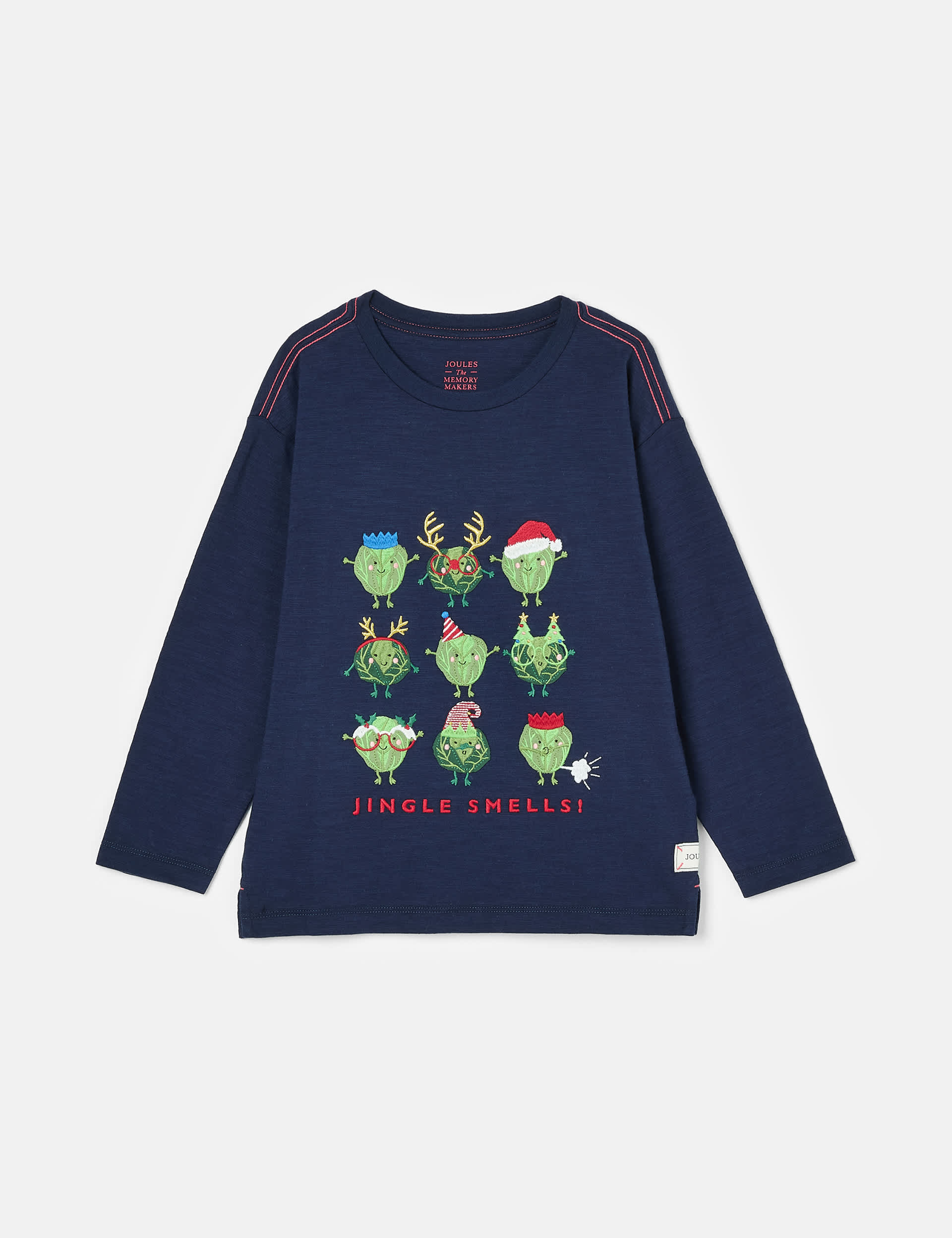 Joules Boys Pure Cotton Brussels Sprout Top (2-9 Yrs) - 4 - Blue Mix, Blue Mix