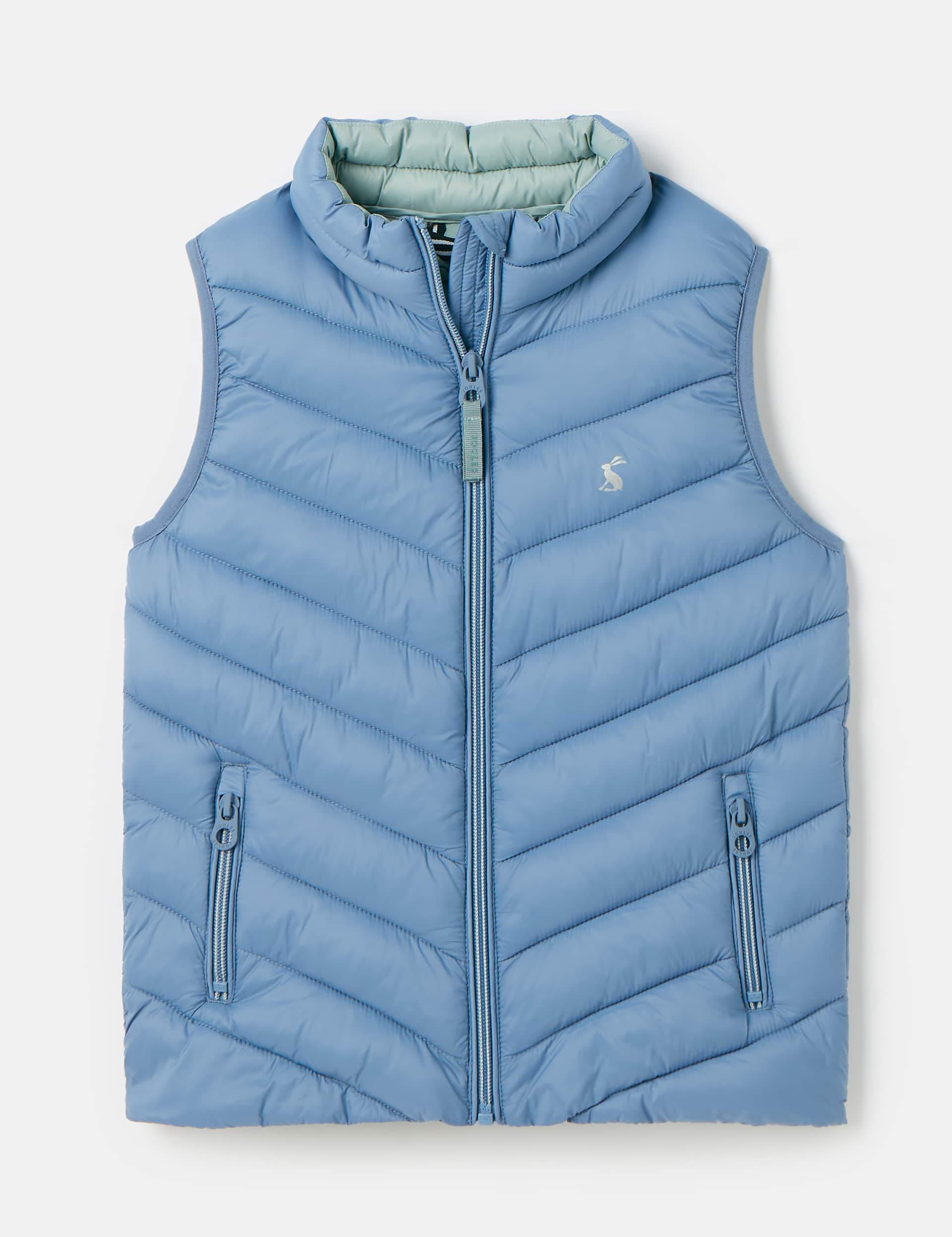 Joules Girls Padded Quilted Gilet (2-12 Yrs) - 8-9Y - Blue, Blue,Pink