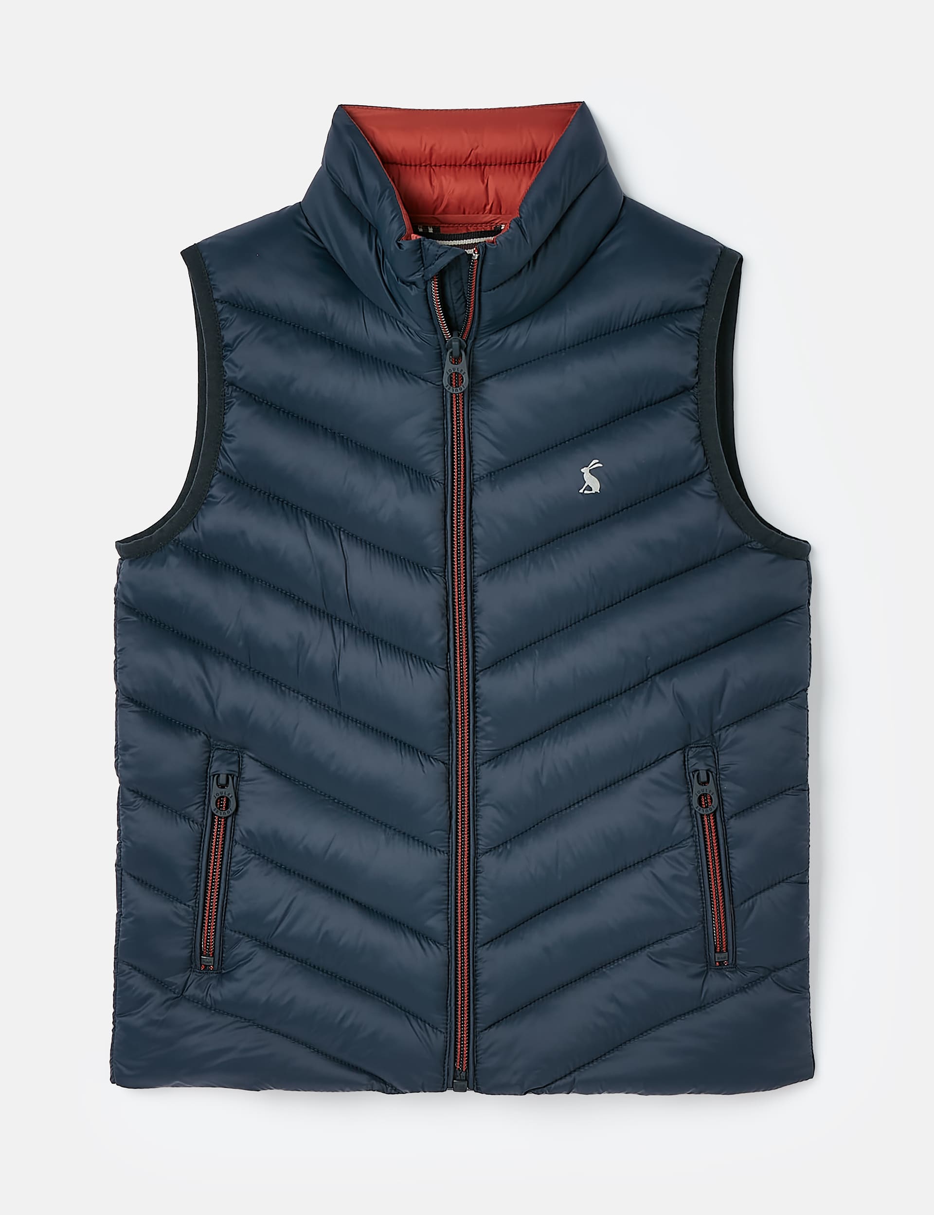 Joules Boys Quilted Padded Gilet (2-12 Yrs) - 7-8Y - Navy, Navy,Red