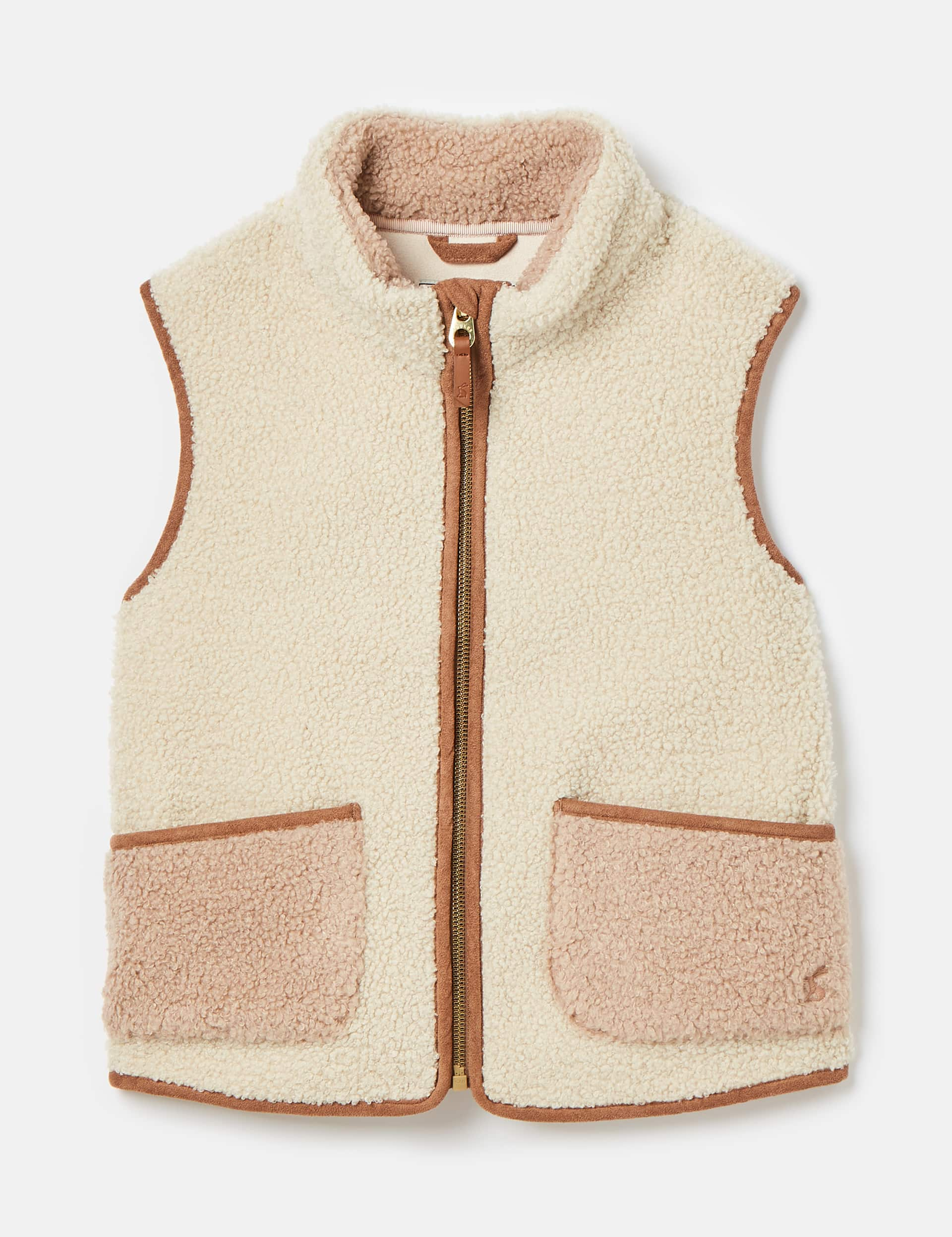 Joules Girls Borg Gilet (2-12 Yrs) - 7-8Y - Cream Mix, Cream Mix