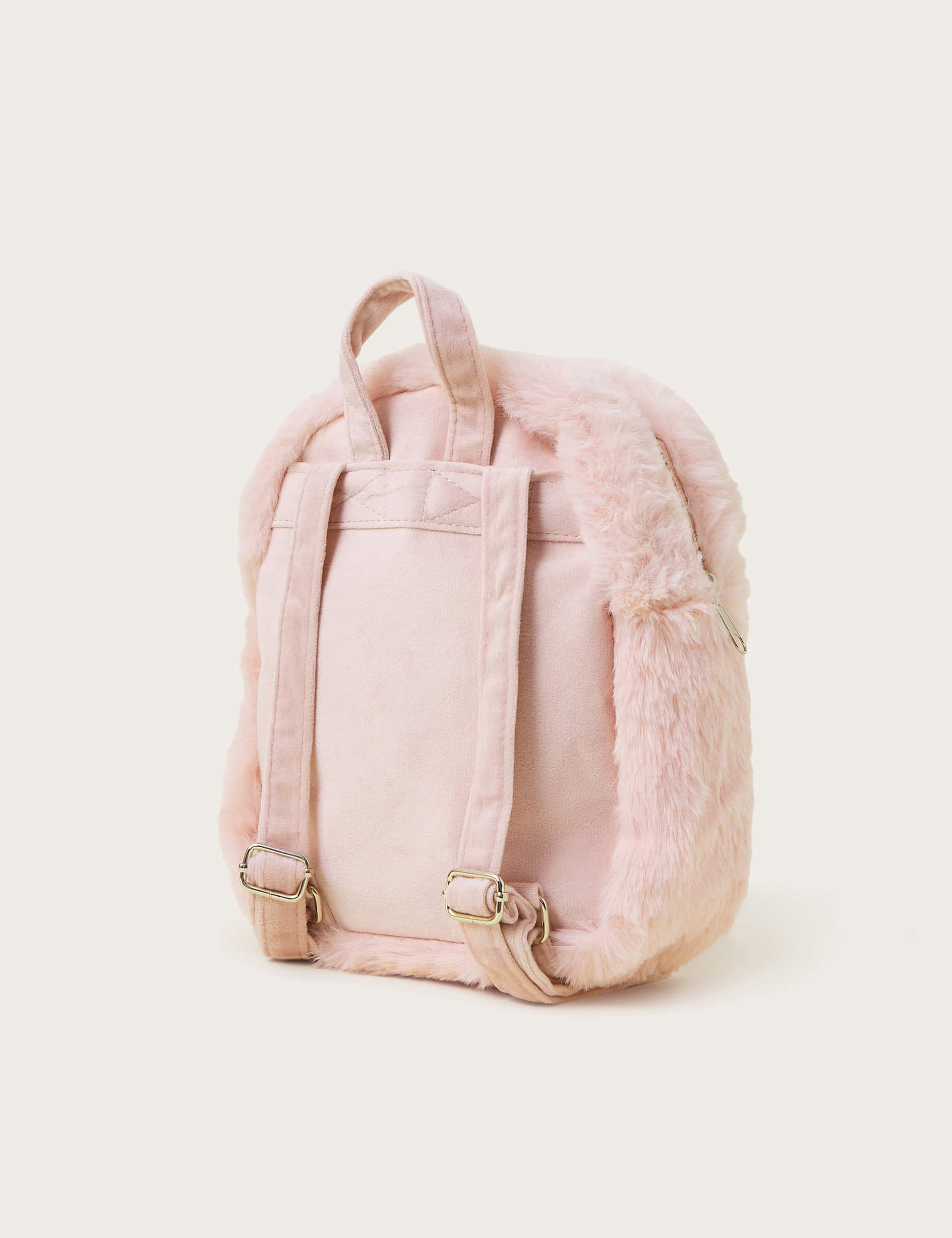 Monsoon Kids Faux Fur Bunny Backpack - Pink, Pink