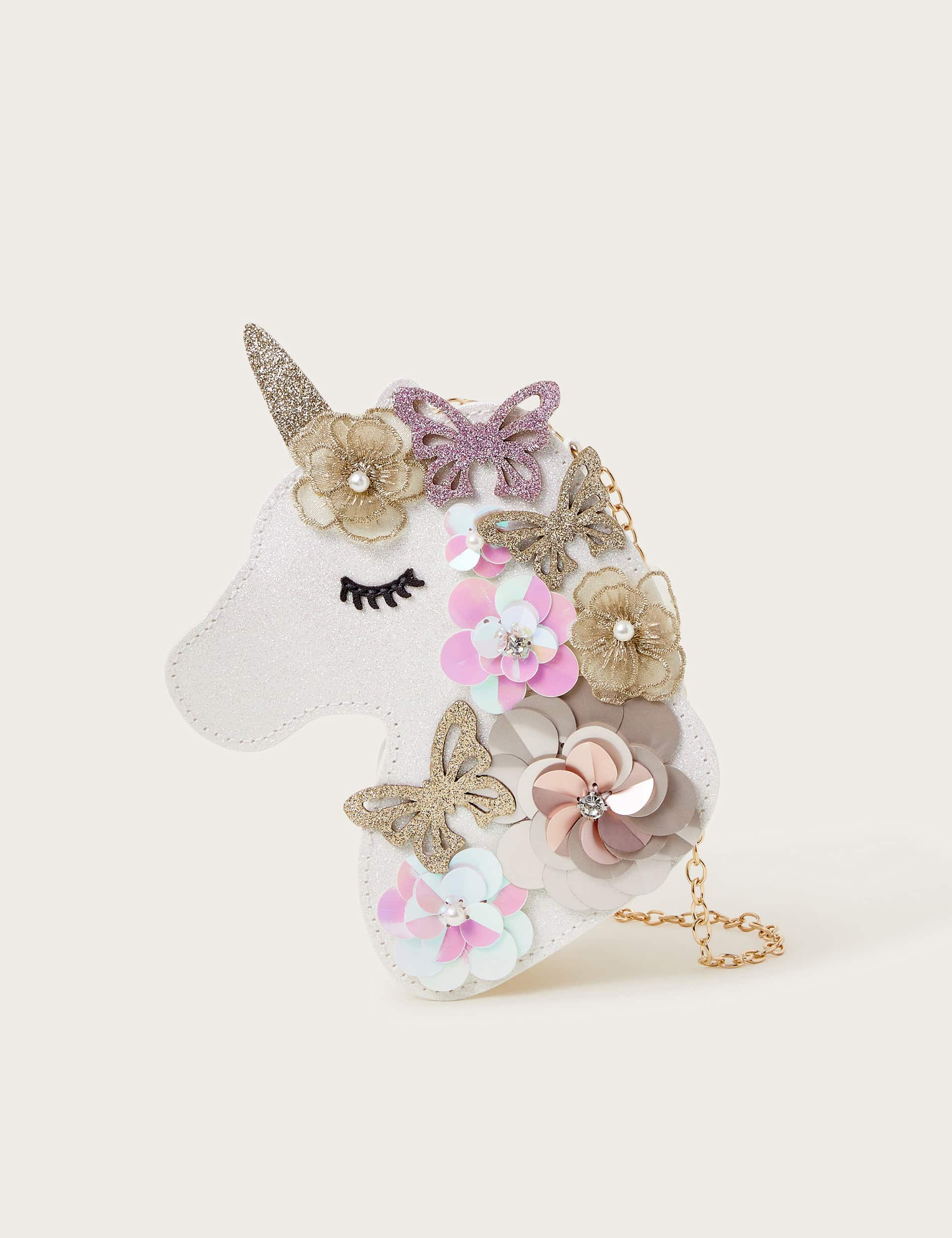 Monsoon Kids Sequin Floral Unicorn Bag - Ivory, Ivory