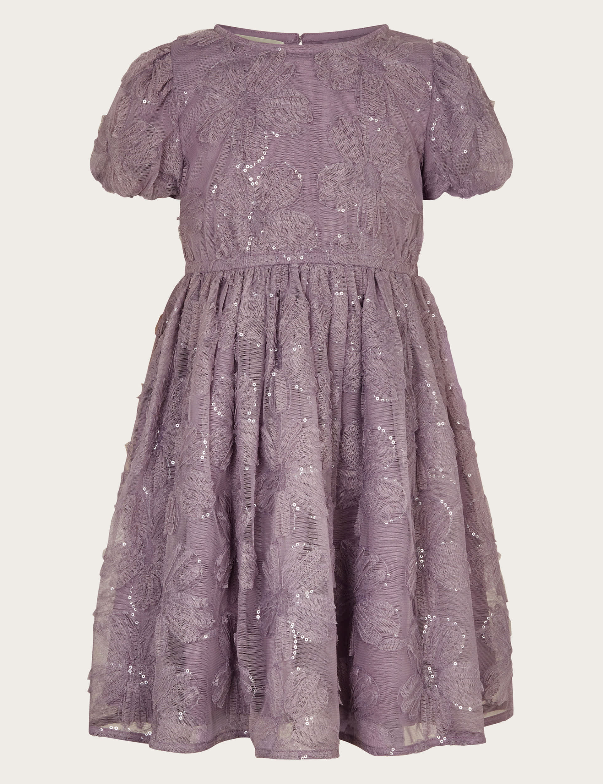 Monsoon Girls Sequin Flower Occasion Dress (3-13 Yrs) - 4y - Lilac, Lilac