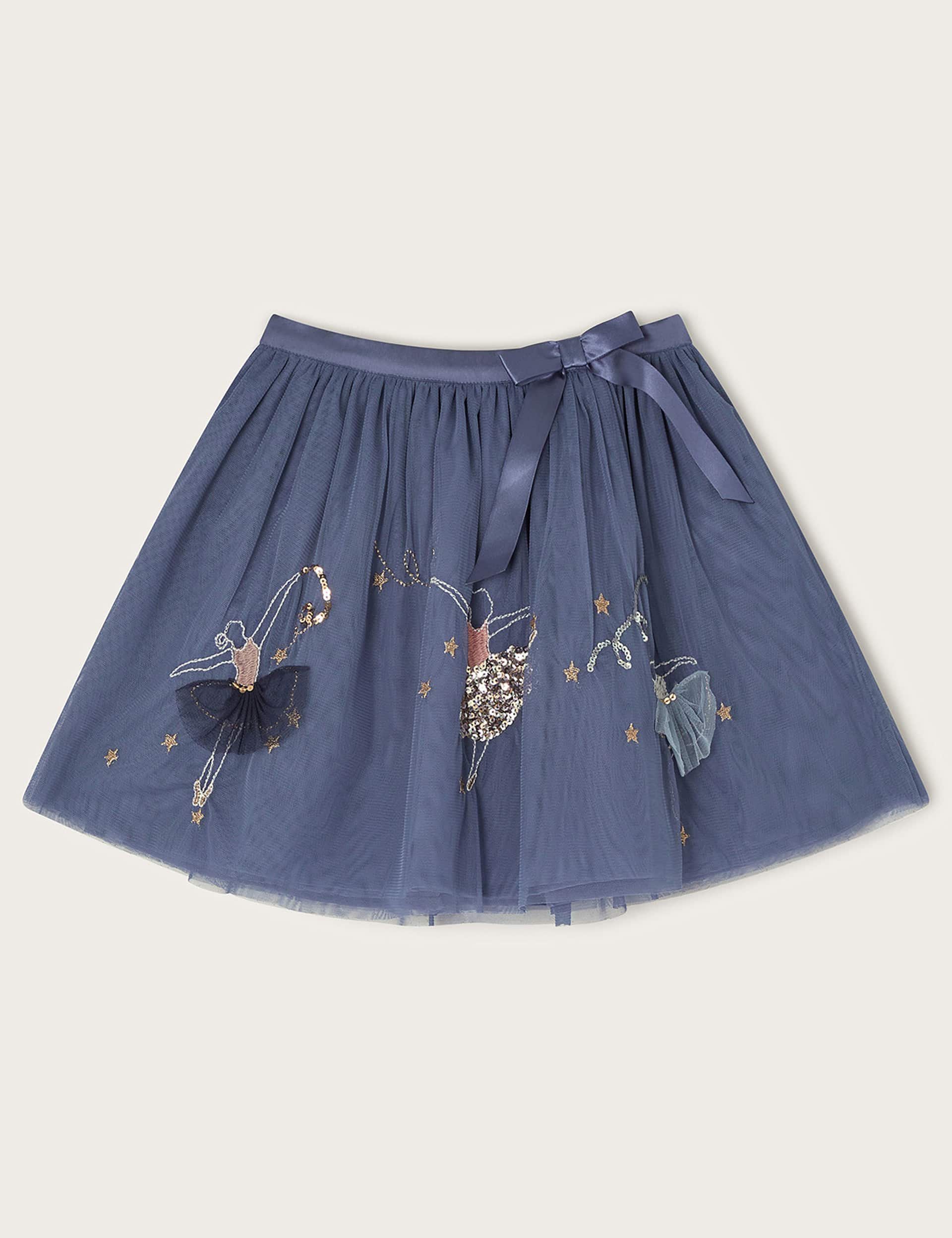 Monsoon Girls Embellished Ballerina Skirt (3-13 Yrs) - 12-13 - Blue, Blue