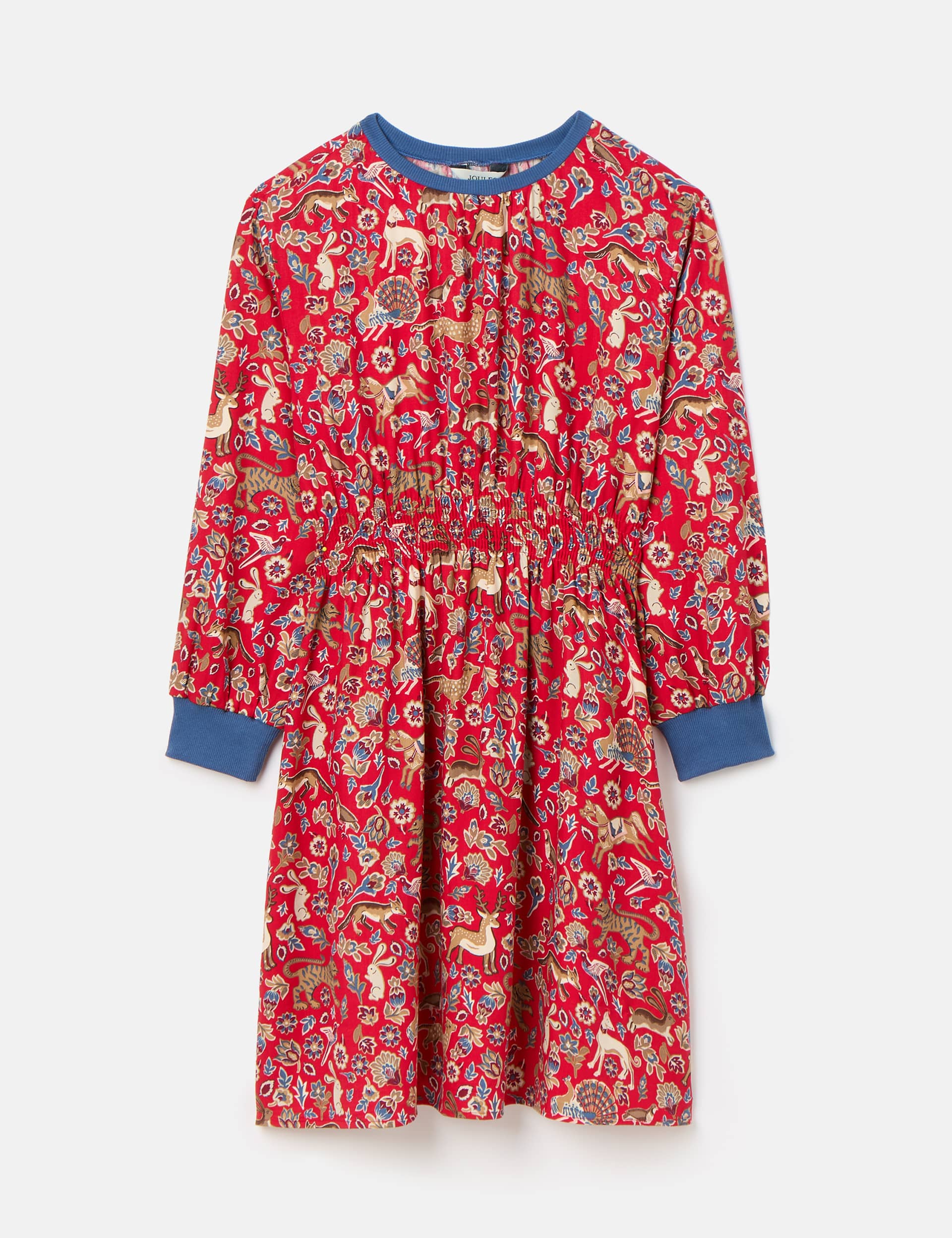 Joules Girls Animal Floral Print Dress (2-10 Yrs) - 9y - Red Mix, Red Mix