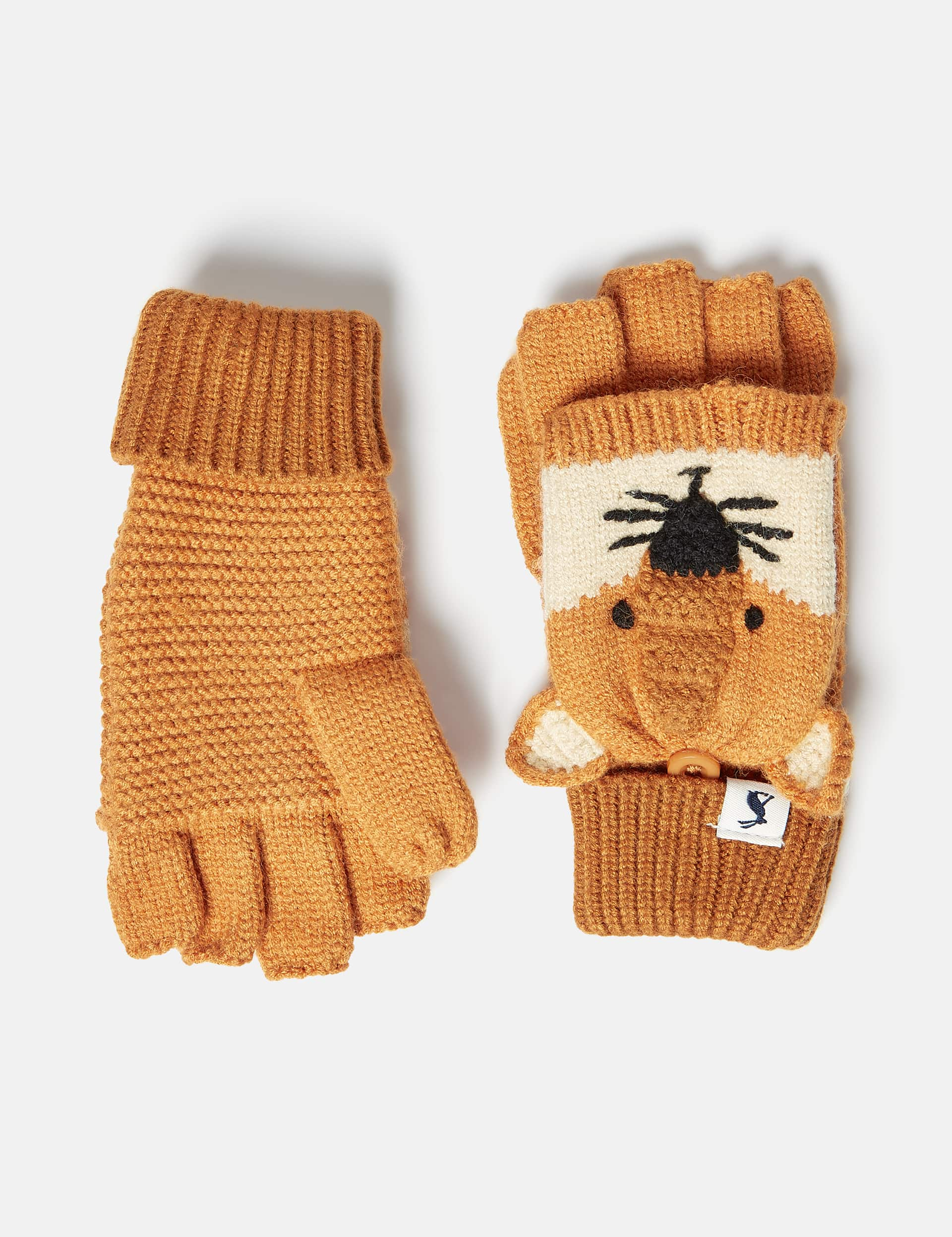 Joules Kids Fox Character Gloves - Orange Mix, Orange Mix