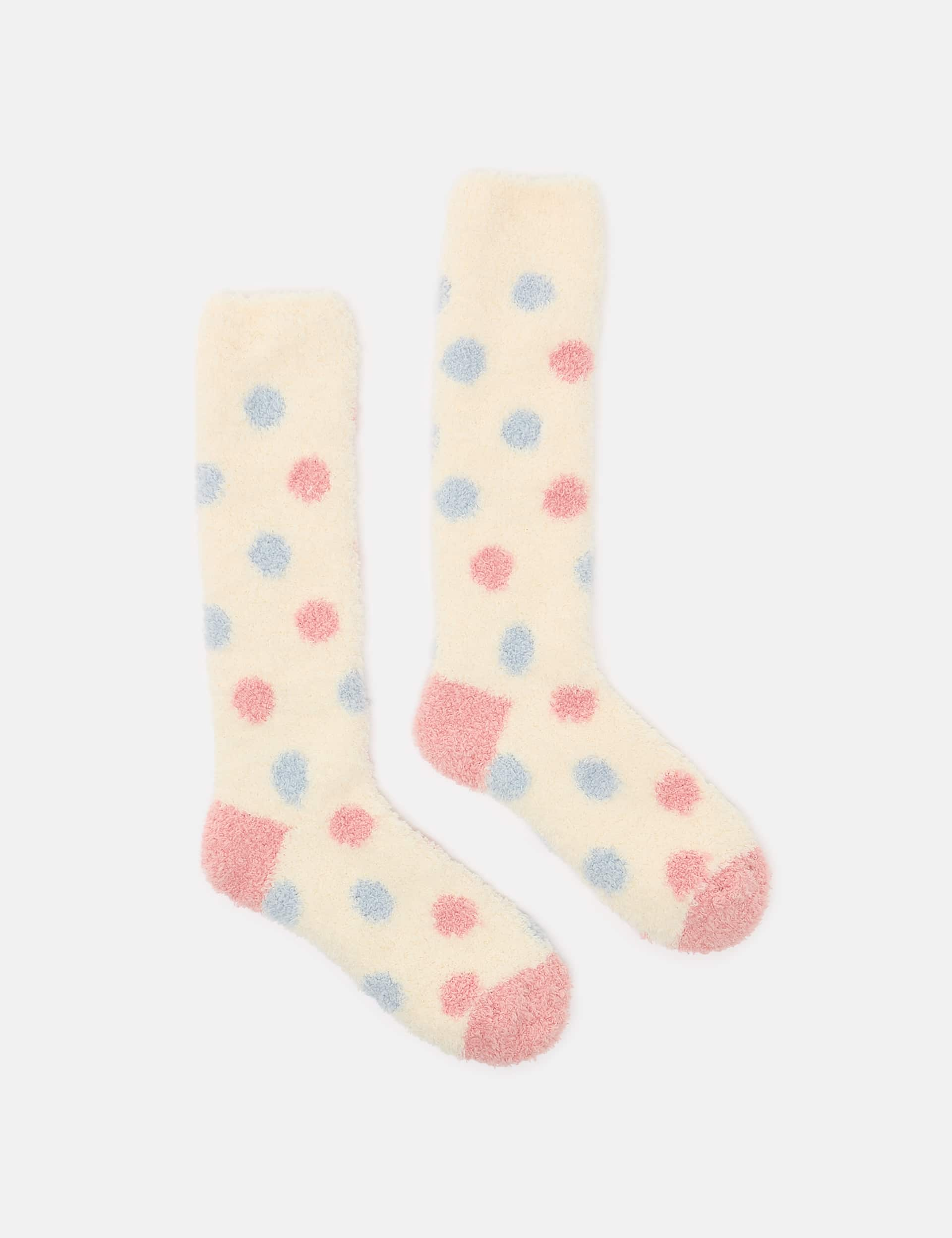 Joules Girls Spotty Socks - Cream Mix, Cream Mix