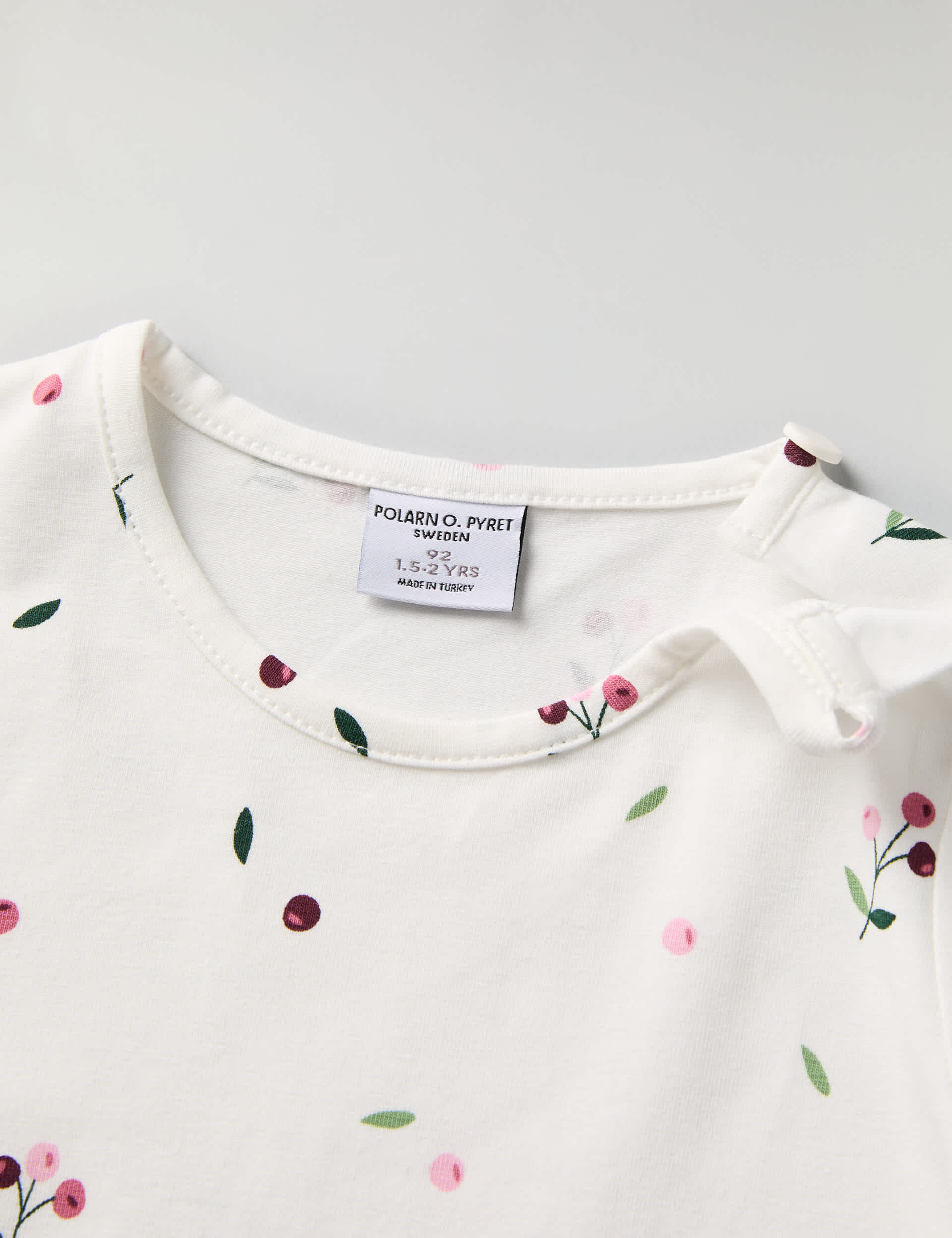 Polarn O. Pyret Girls Cotton Rich Floral Top (1-10 Yrs) - 6-7 Y - White Mix, White Mix