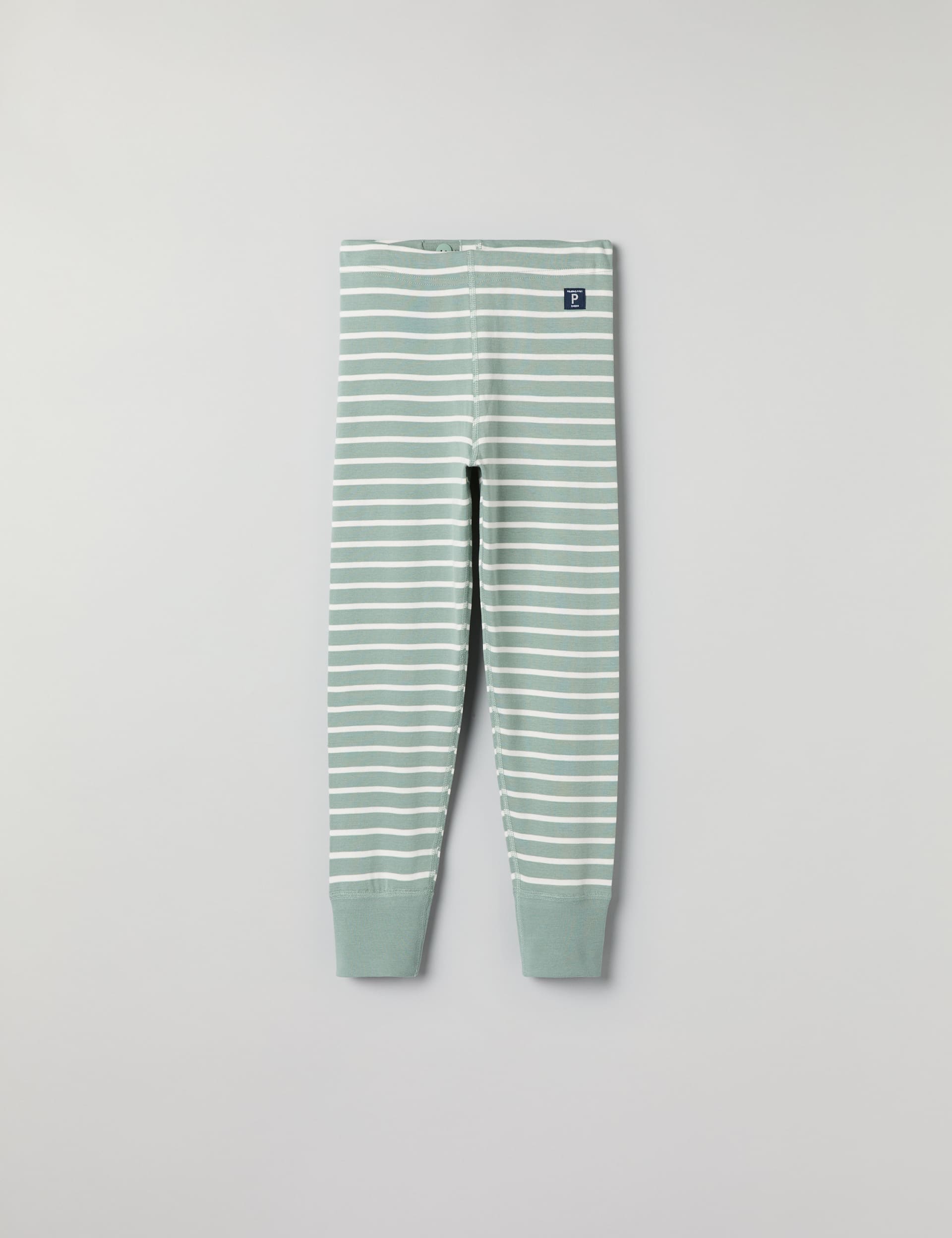 Polarn O. Pyret Boys Pure Cotton Striped Leggings (1-10 Yrs) - 4-5 Y - Green Mix, Green Mix