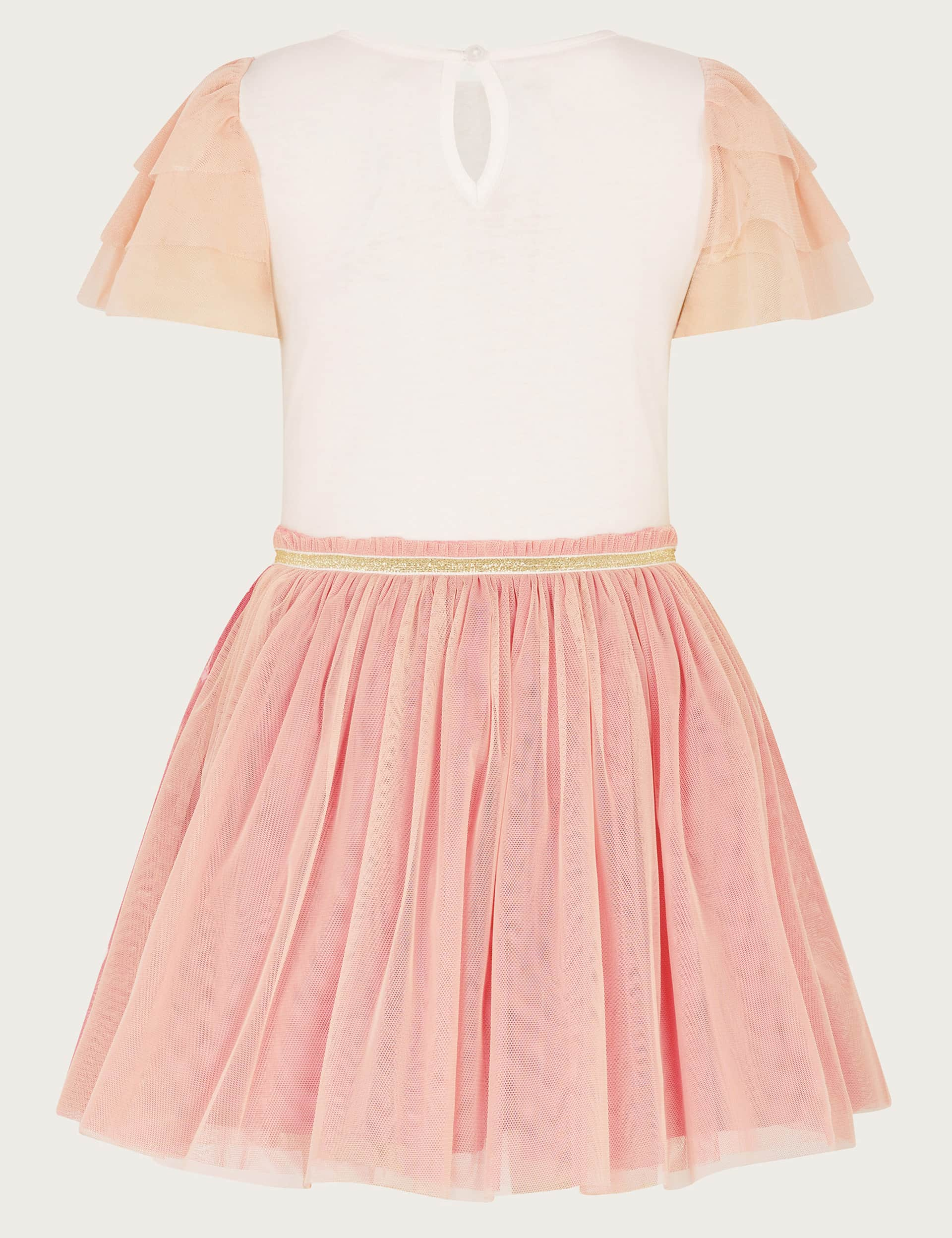 Monsoon Girls Tulle Sequin Dress (3-13 Yrs) - 9-10Y - Pink Mix, Pink Mix